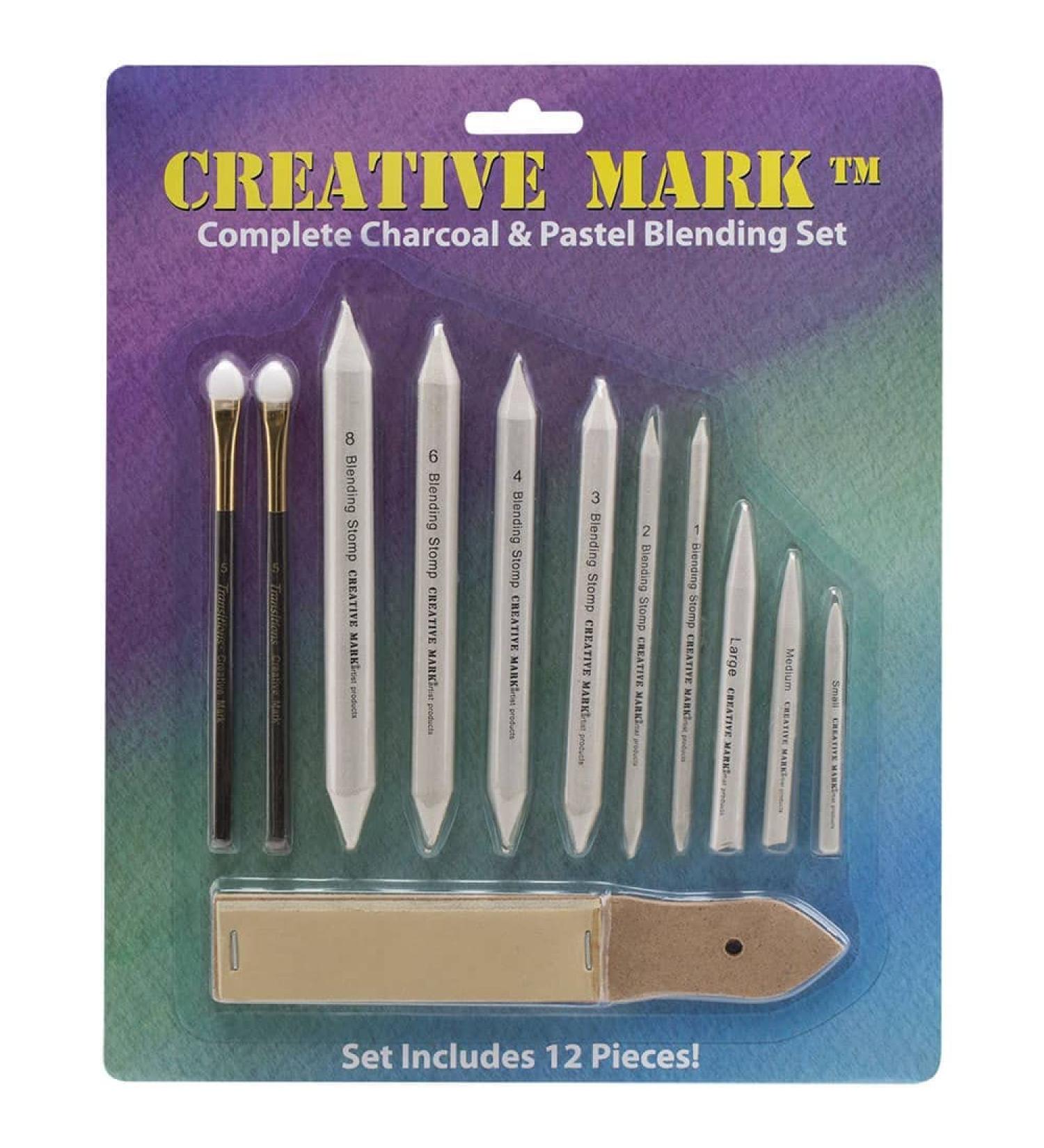 Creative Mark Complete Blending Set for Charcoal, Pencil, and Pastel - Sponge Blenders, Blending Stumps, Sandpaper Pad - Buy Online on GoSupps.com