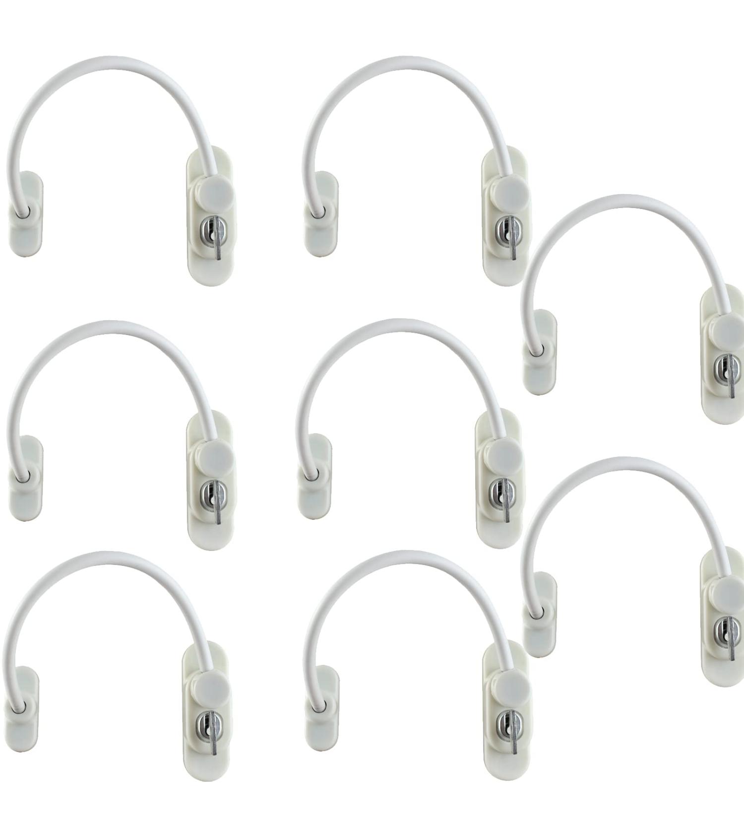 HOMGEN Window Restrictors for Upvc Popular 8 Pcs Window Restrictor Lock Baby Security Window Locks Child Safety Window Restrictor for Child Baby Safety Window Locks Door Locks with Screws & Keys Style-B - Buy Online on GoSupps.com