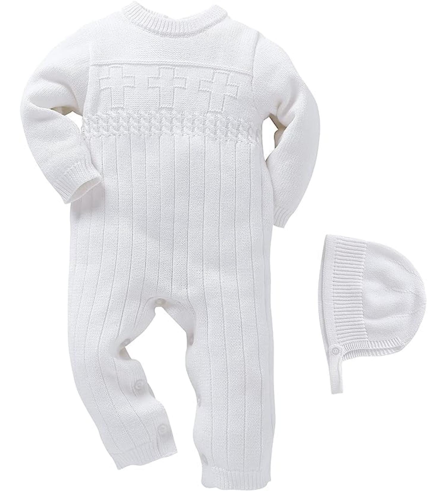 White Boys Baptism Outfit | Baby Boy Christening Romper 0-18 Months - Buy Online on GoSupps.com