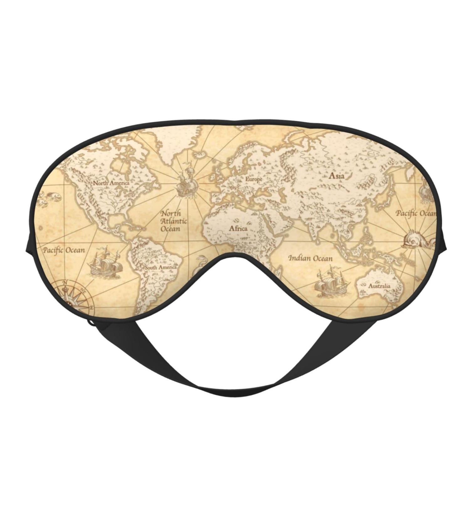 World Map Sleep Mask | Adjustable Double-Sided Eye Covers for Ultimate Comfort & Eye Care - Buy Online on GoSupps.com