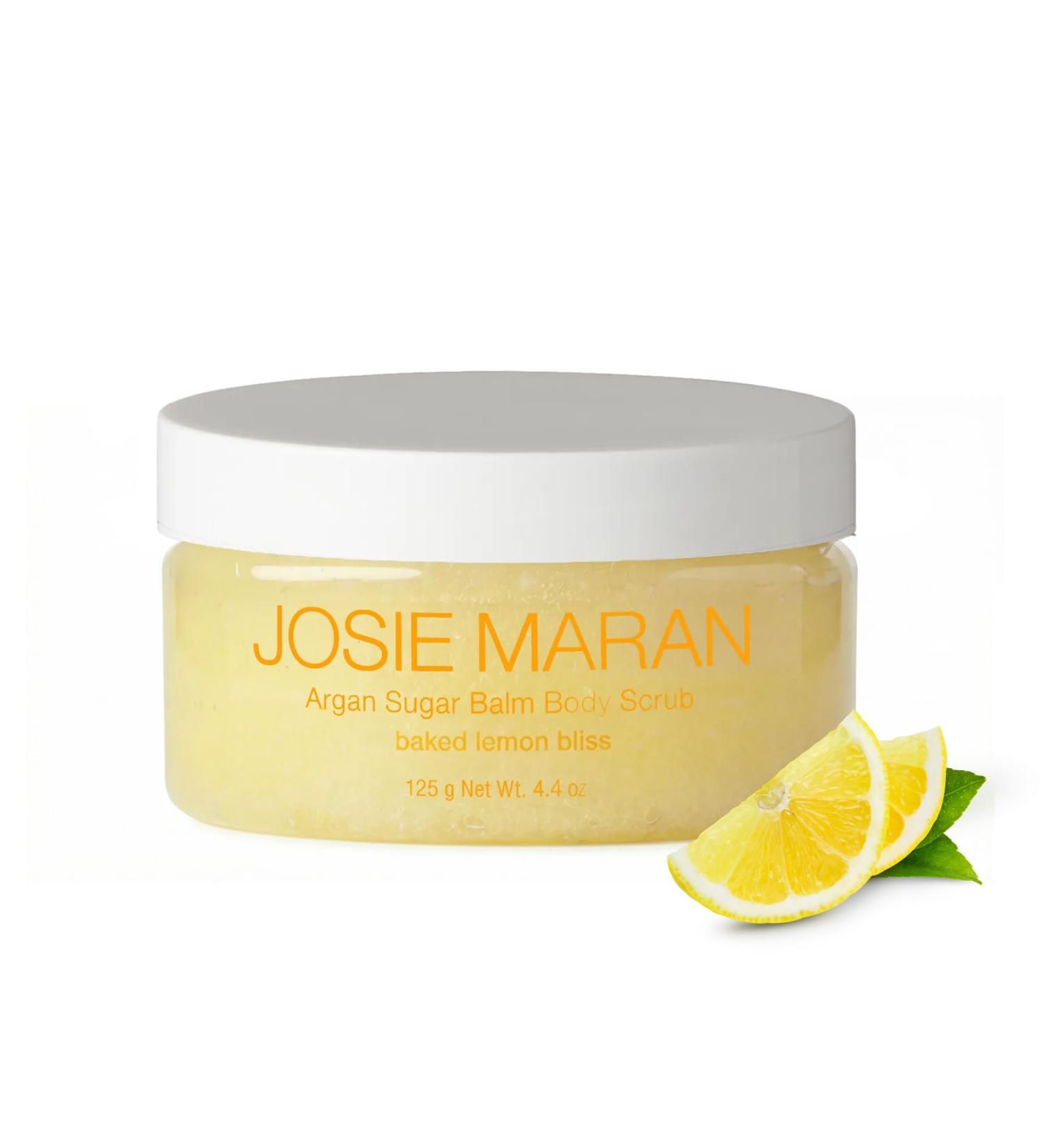 Josie Maran Argan Sugar Balm Body Scrub - Exfoliating Sugar Scrub with 100% Pure Argan Oil & Coconut Oil - Softens, Smoothes & Hydrates Dry Skin - Vegan + Cruelty Free - Baked Lemon Bliss (4.4 oz) - Buy Online on GoSupps.com