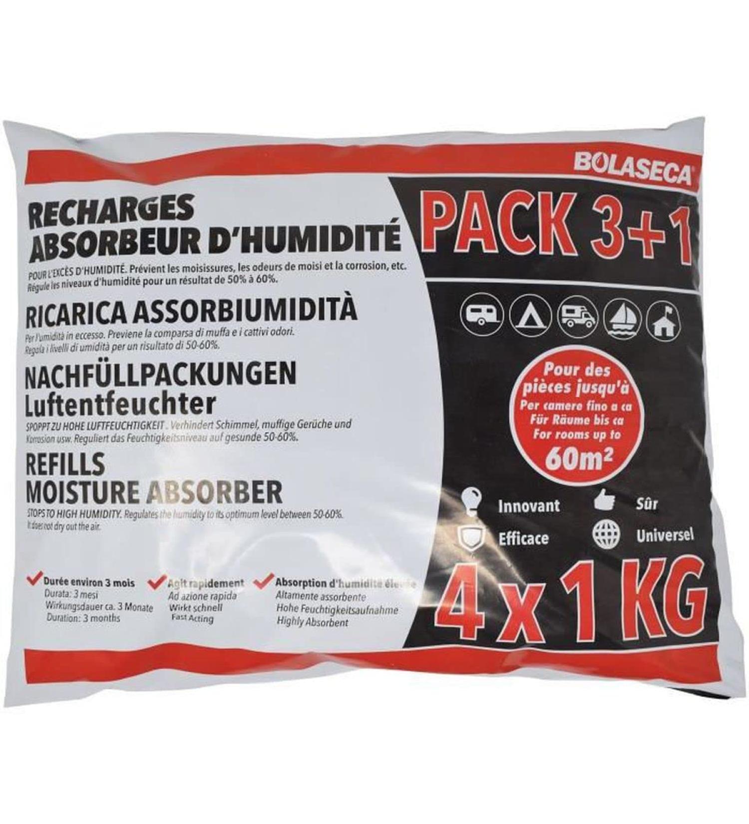 Bolaseca refill pack for moisture absorber 4 x 1 kg colourless one size