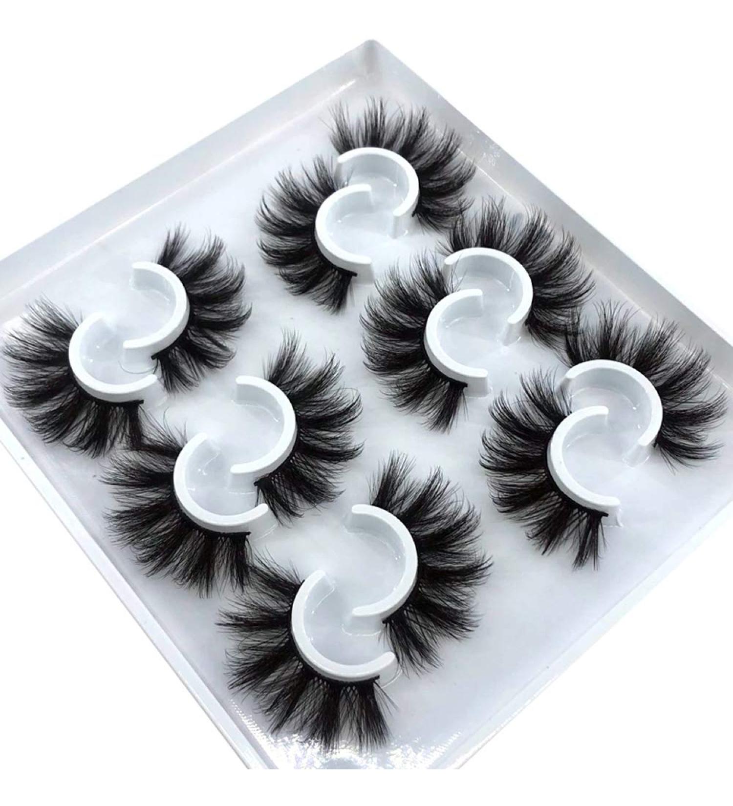 HBZGTLAD Fluffy False Eyelashes 3D Mink Strip Lashes Pack - Set of 5 or 6 Pairs (MDF-12) - Buy Online on GoSupps.com