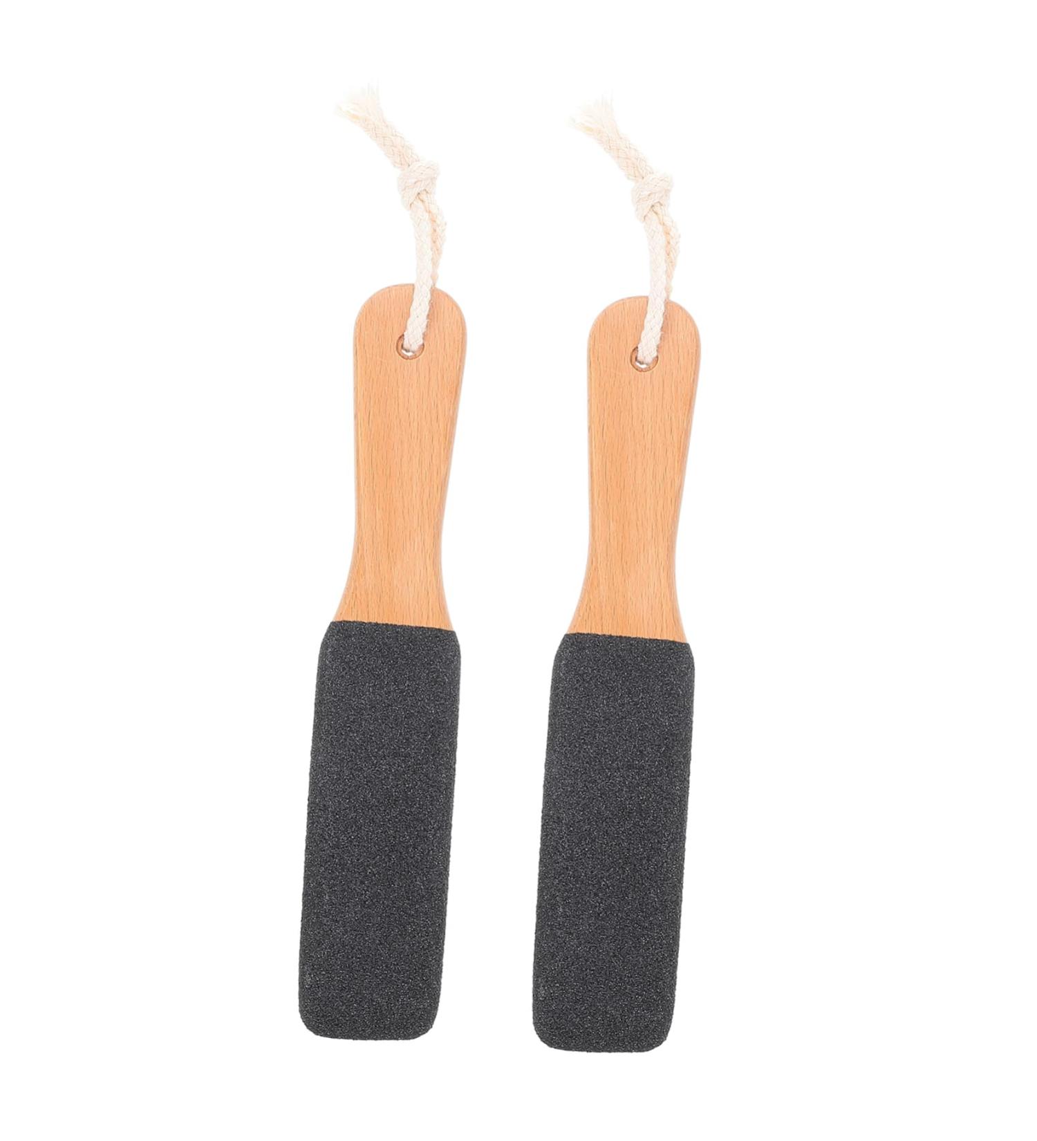 Ipetboom 2pcs Double-Sided Rubbing Board Hand Held Scrubber Foot Nail Trimmer Pedicure Scrub Dead Skin Remover Callus File Metal Scrubber Secateur Springs Folder Wooden - Buy Online on GoSupps.com