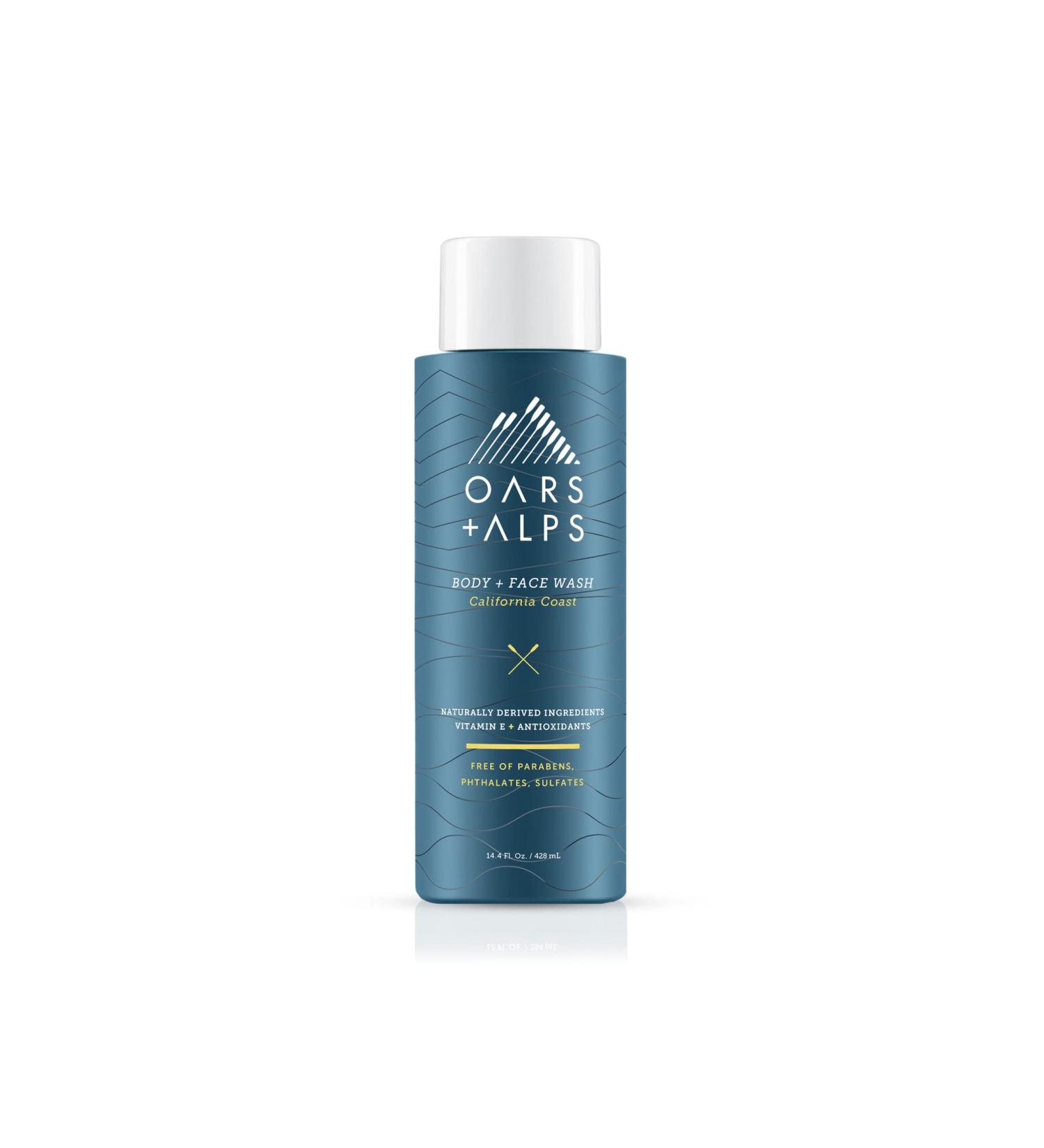 Oars + Alps Men's Body Wash - Hydrating Vegan Skincare with Aloe Vera and Jojoba Oil - California Coast - 1 Pack - Buy Online on GoSupps.com
