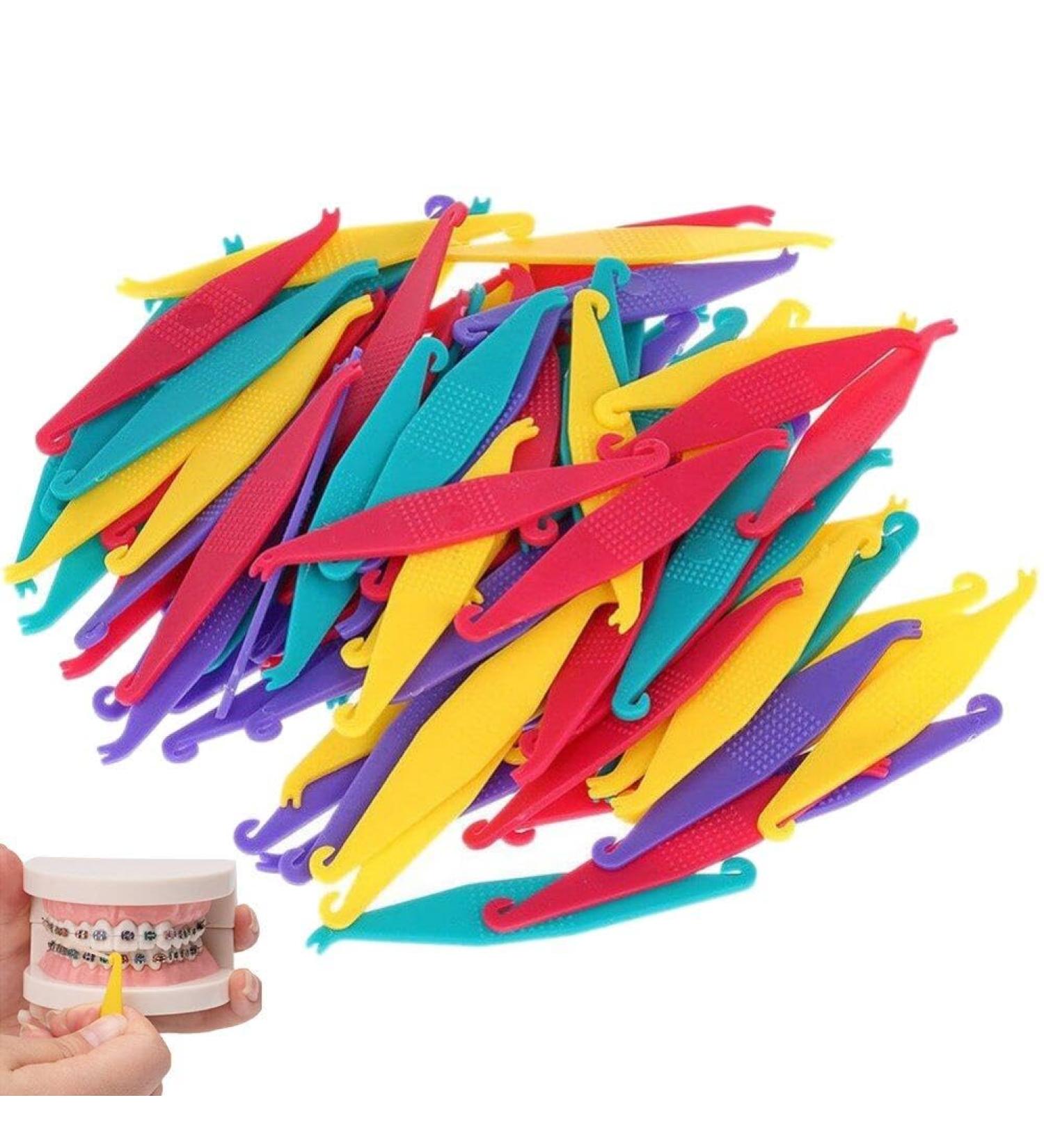 Dental Orthodontic Elastic Bands Placer for Braces 50pcs/Set Elastic Rubber Band Placers (Random Color) - Buy Online on GoSupps.com