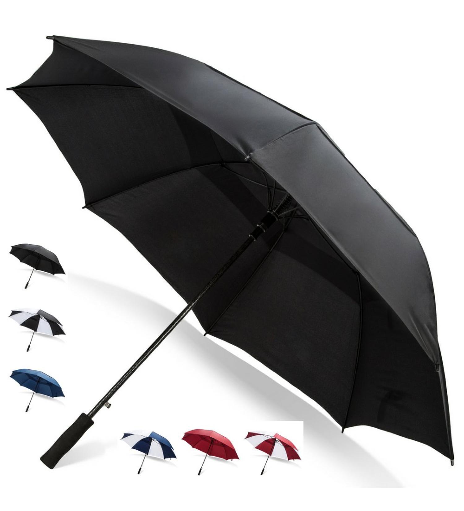 Third Floor Umbrellas 68 Inch Automatic Open Golf Umbrella - Windproof Waterproof Double Canopy - Black - Buy Online on GoSupps.com