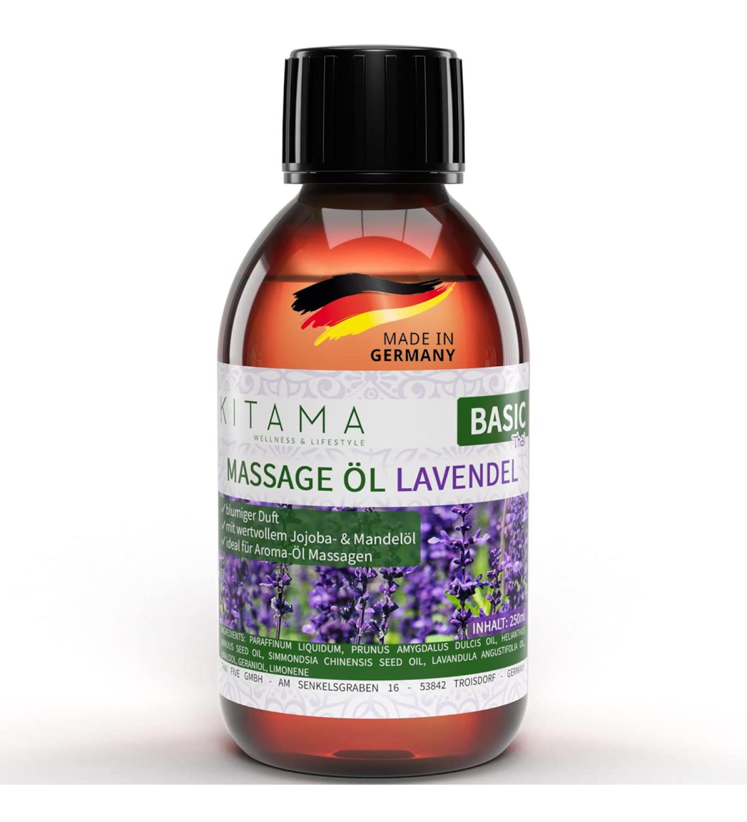 KitaMa Lavender Massage Oil - 250ml Aroma Body & Care Oil for Nourishing Relaxation - International Shipping - Buy Online on GoSupps.com