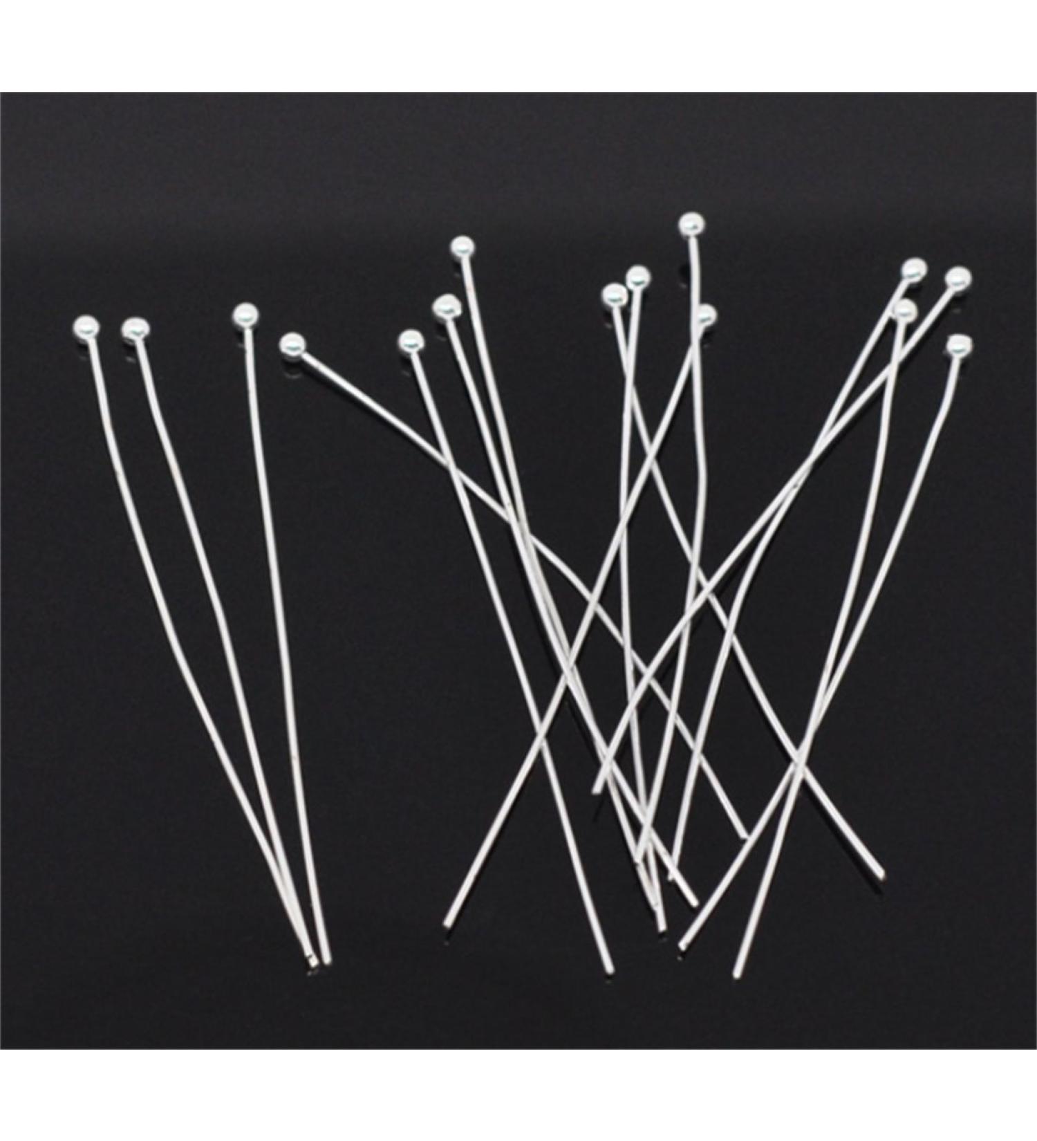 Bingcute 500Pcs Silver Plated Ball Head Pins Findings Jewelry Making 1.5-Inch/35mm