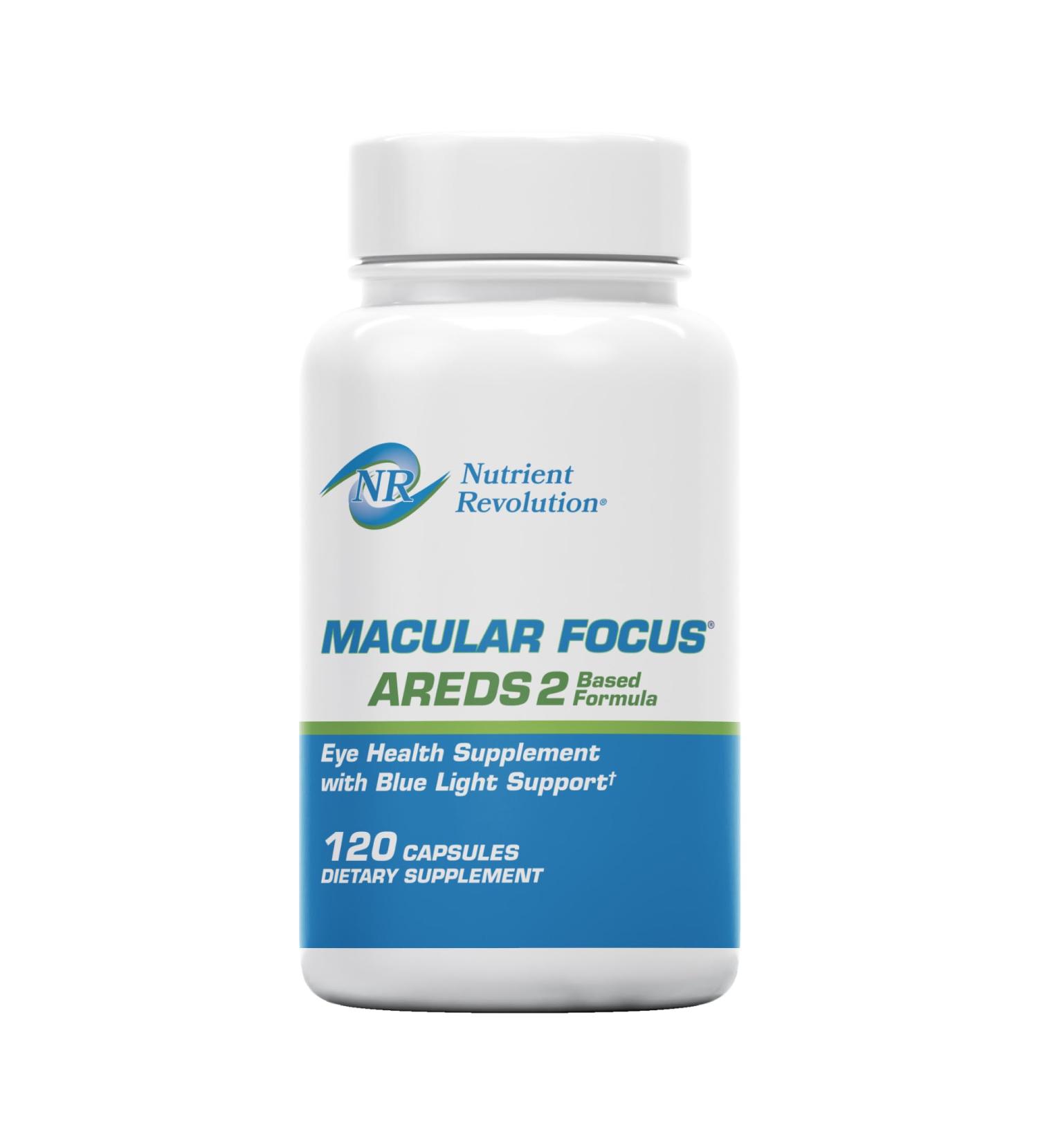 Nutrient Revolution Macular Focus Advanced AREDS 2-Inspired Eye Health Supplement with Lutein Zeaxanthin Meso-Zeaxanthin Astaxanthin Resveratrol & Bilberry Blue Light Support - 120 Count - Buy Online on GoSupps.com