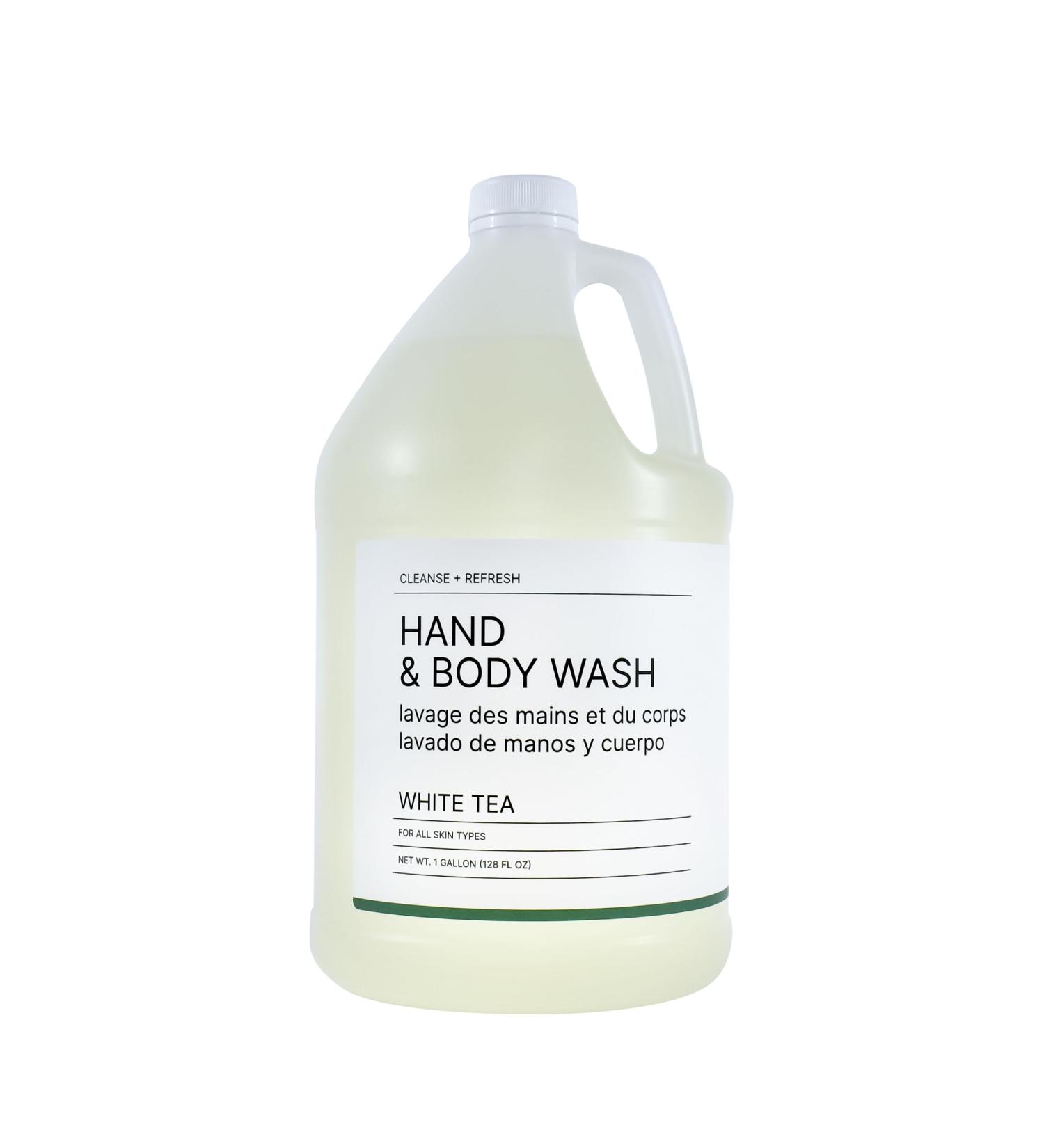 Hotel Emporium 1 Gallon Bulk Hand & Body Wash Refill - 100% Cruelty-Free White Tea Scent for Hotels Motels & Gyms | All Hair Types | Guest Bathroom Essentials - Buy Online on GoSupps.com