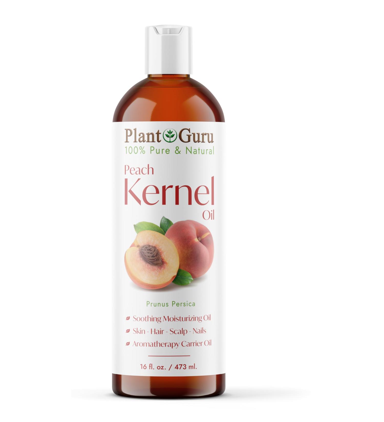Peach Kernel Oil 16 oz. - 100% Pure and Natural Carrier Oil - Refined Cooking Skin Hair Body & Face Moisturizing