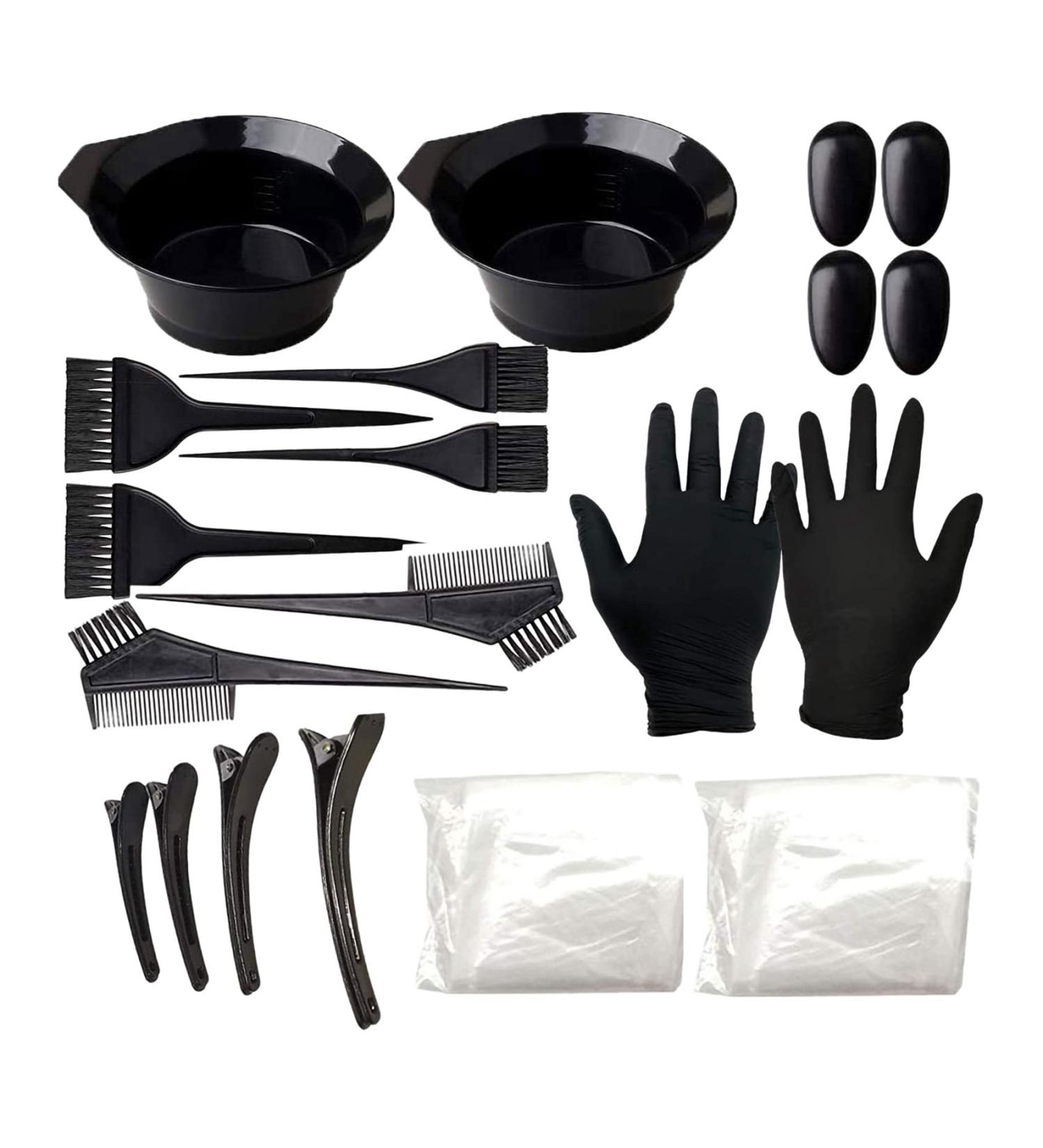 RIYAN 1Set Hairdressing Coloring Brushes Bowl Self-Help Salon DIY Hair Coloring Styling Tools with Disposable Shower Cap - Buy Online on GoSupps.com