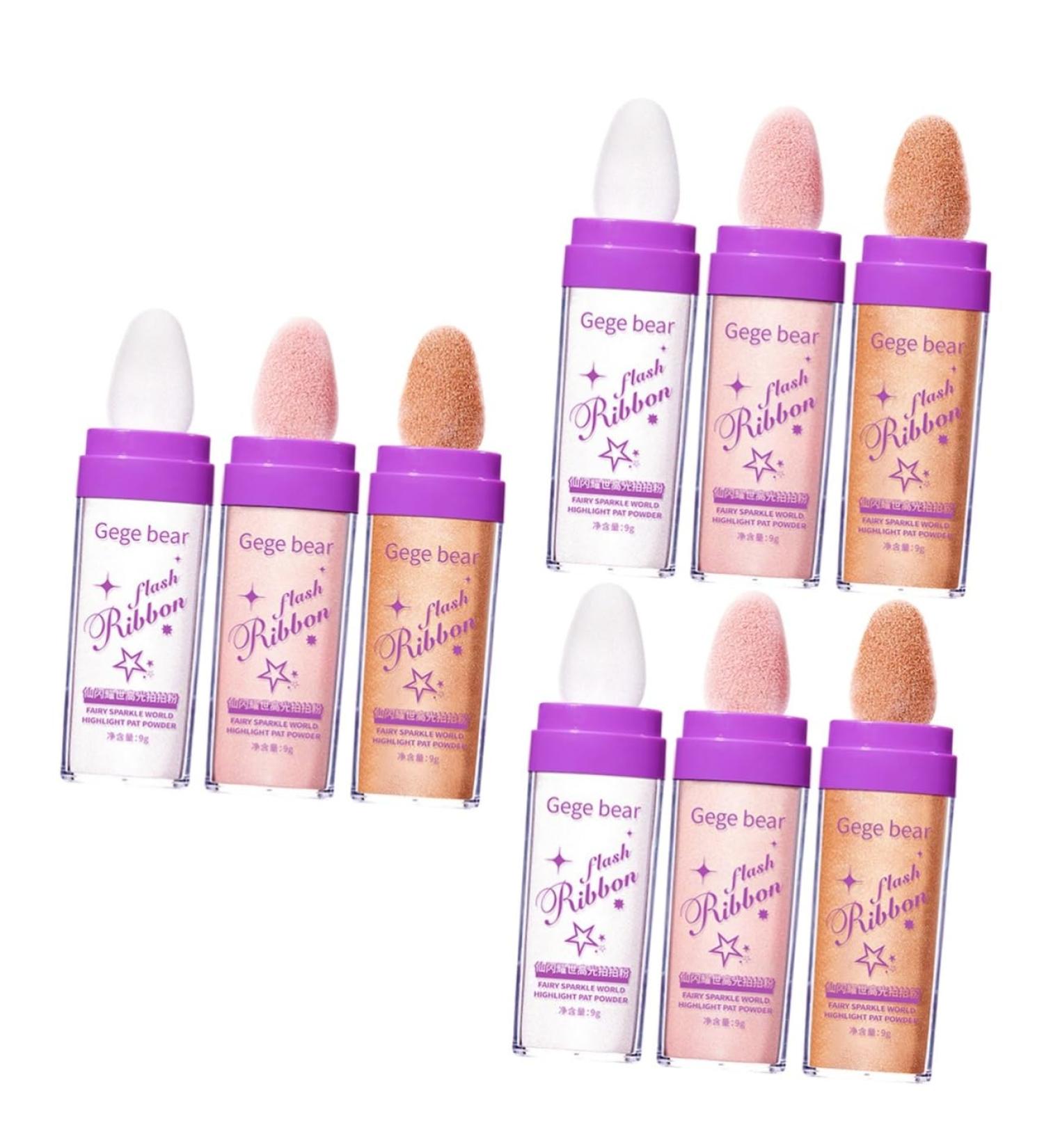 FOMIYES 9 Pcs Highlight Powder Glitter Fairy Highlighter Sticks & Loose Face Makeup Assorted Colors for a Radiant Glow - Buy Online on GoSupps.com