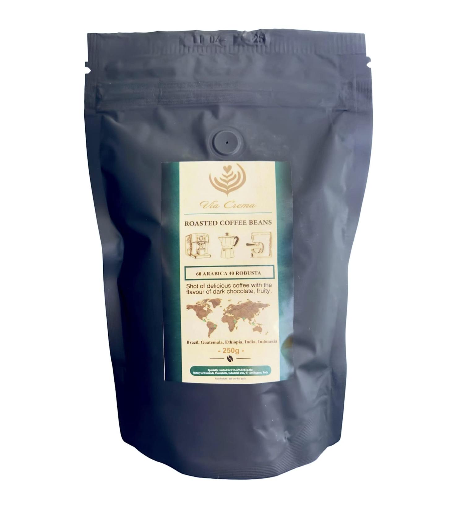 VIA CREMA 250 gr Coffee Beans Dark Chocolate Bag Coffe Beans Vanilla Hazelnut 250 g (Pack of 1) - Buy Online on GoSupps.com