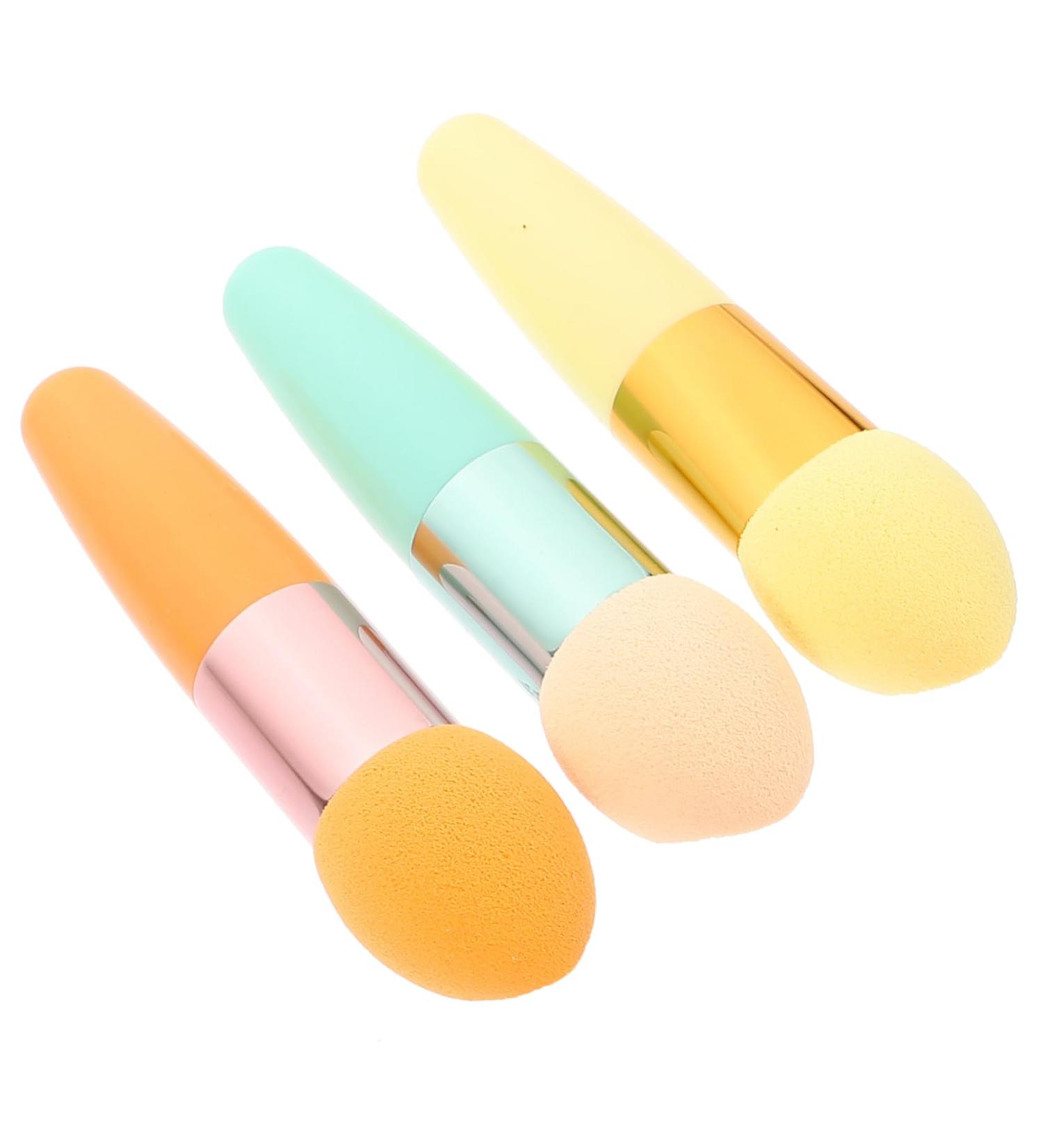 3pc Travel Size Makeup Brush Kit - Nose Contour Powder & Eye Sponge Brushes for Professional Makeup Application - Buy Online on GoSupps.com