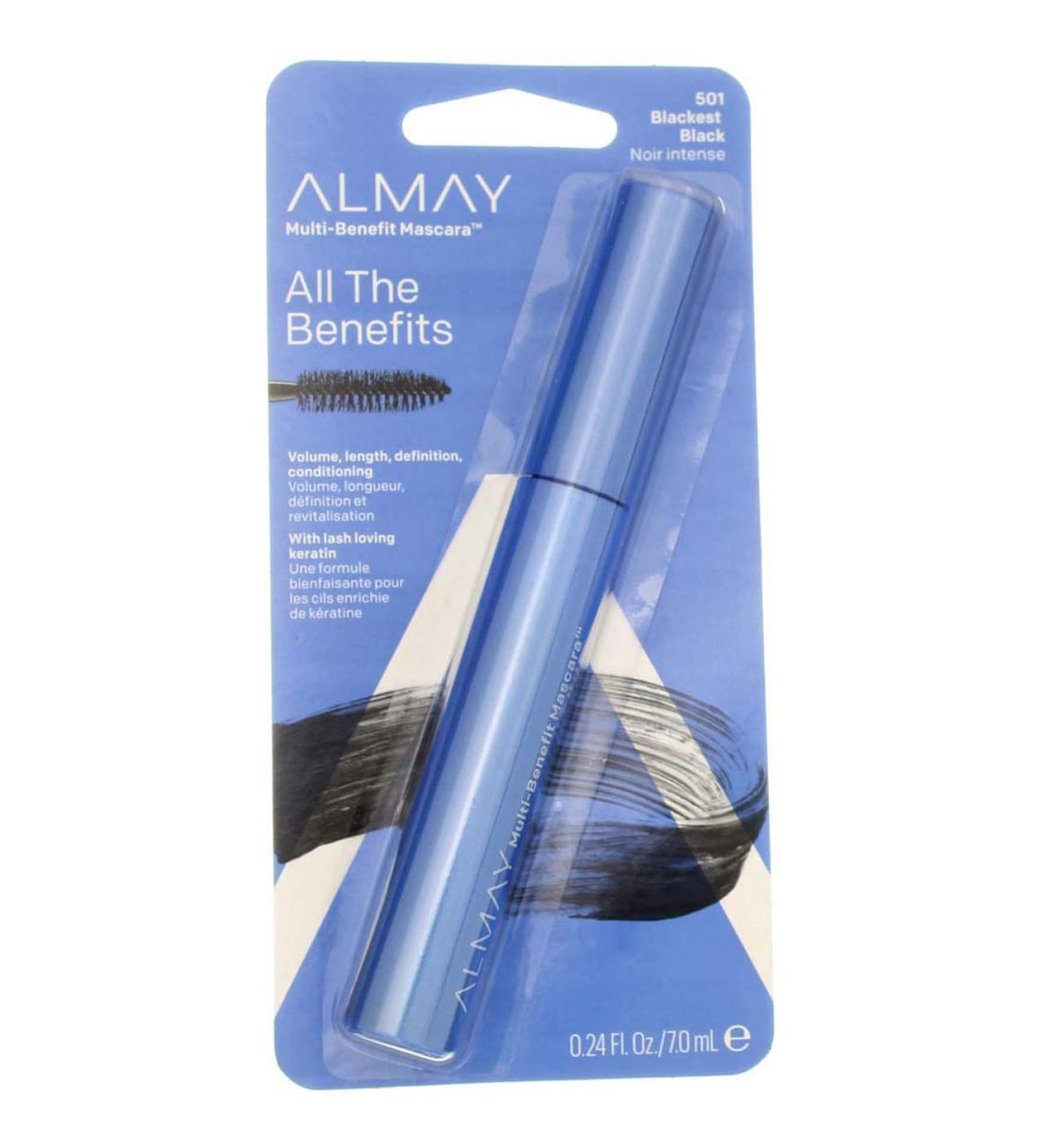 Almay One Coat Multi-Benefit Mascara Blackest Black 0.24oz (Pack of 2) - Buy Online on GoSupps.com