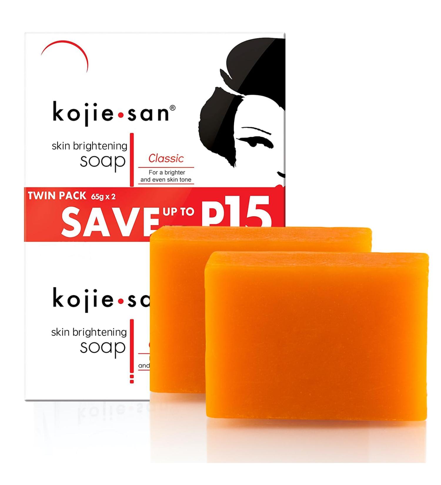 Kojie San Skin Brightening Soap - Original Kojic Acid Soap for Face & Body - Cosmetic Soap for Beautifully Fresh Skin (2 X 65g Bars) - Buy Online on GoSupps.com