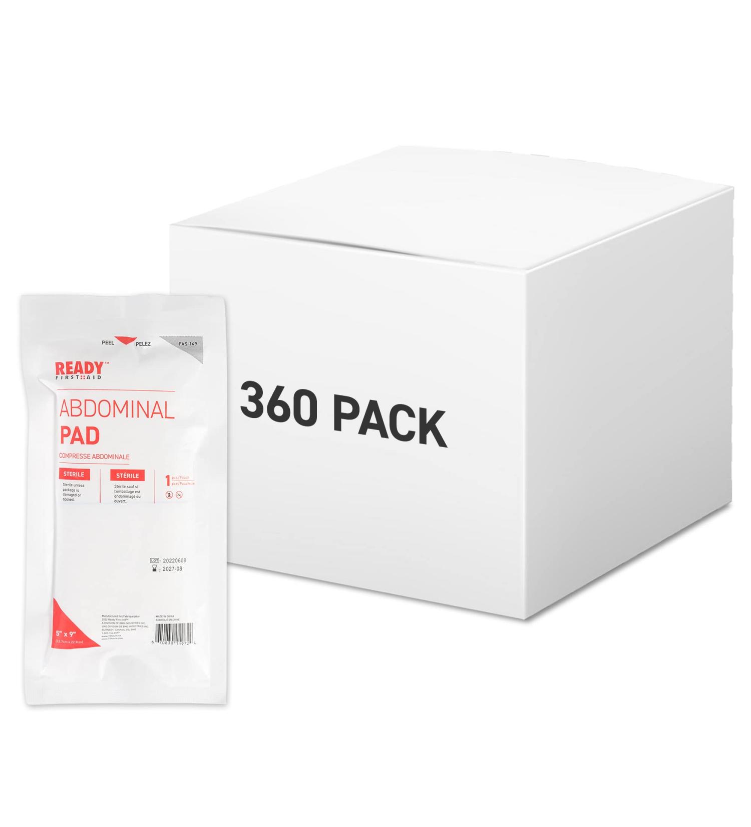 Ready First Aid - Abdominal Pad Super Absorbent Combine Pad for Wound Care Surgical Dressing Sterile & Latex Free with Individually Packed ABD Medical Pad (5x9 360-Pack) 5x9 360-Pack - Buy Online on GoSupps.com
