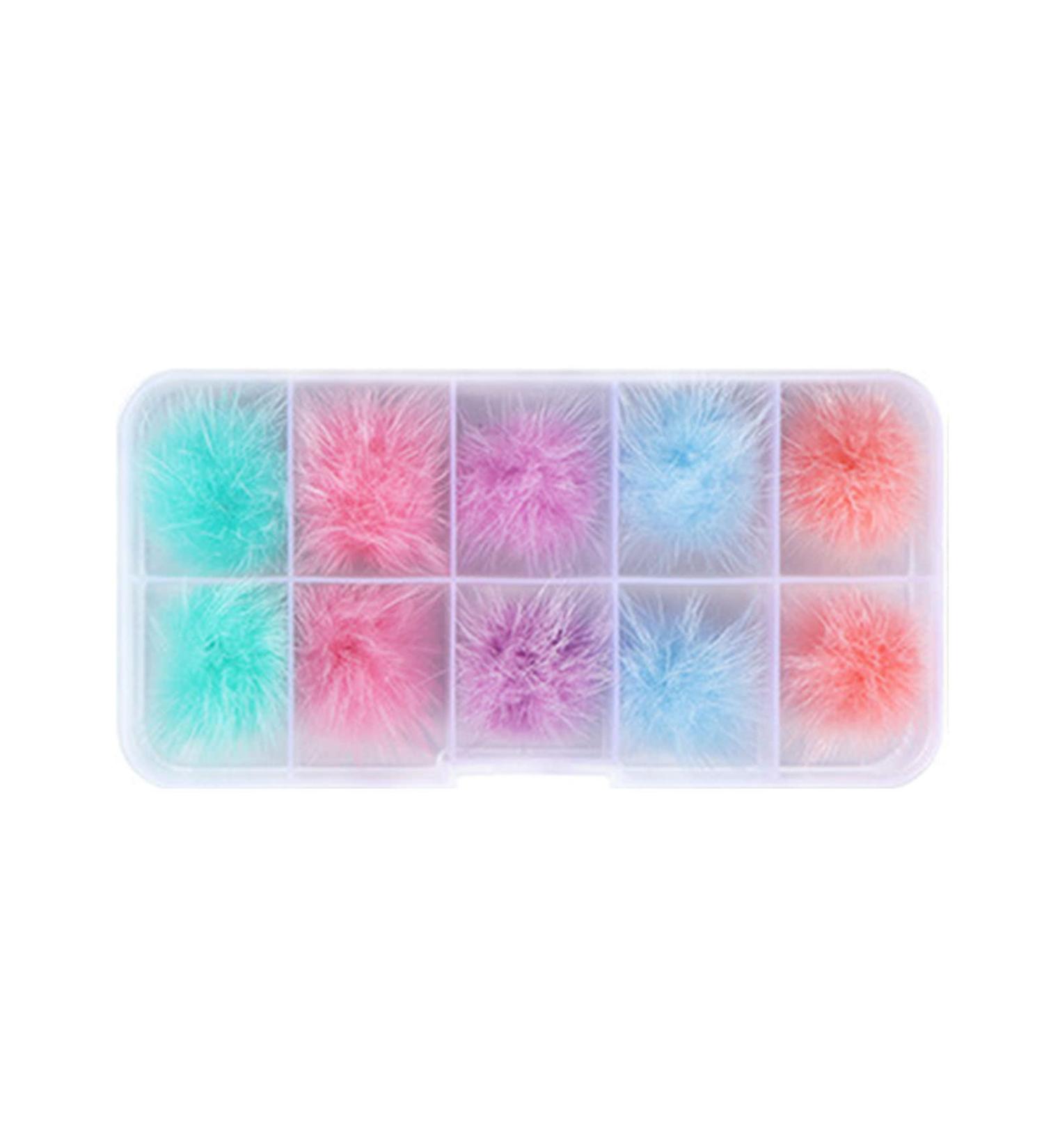 Nail Pom Detachable Nail Plush Acrylic Nail Tips Decorations Accessories Nail - Buy Online on GoSupps.com