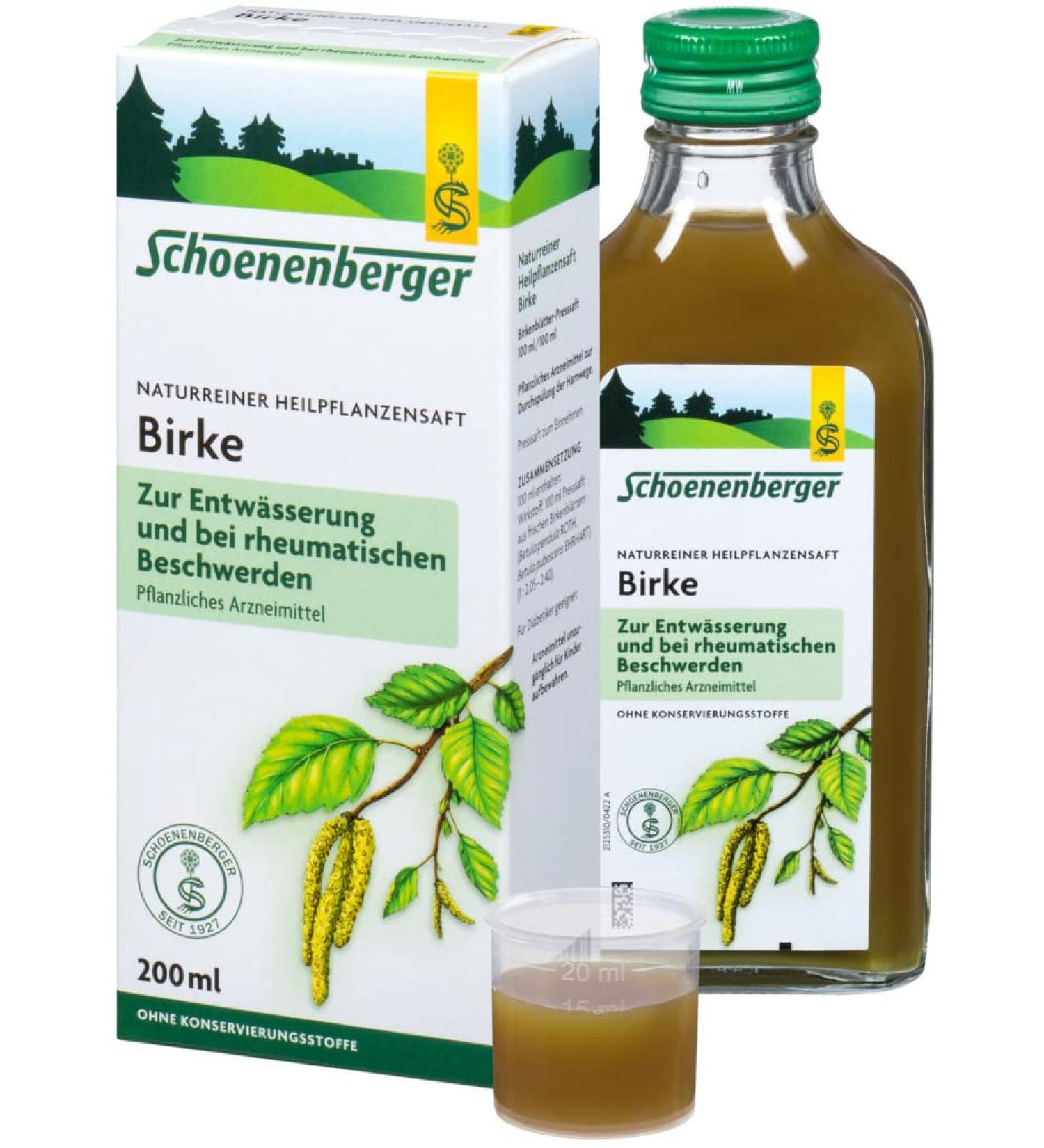 Schoenenberger Birch natural medicinal plant juice organic (2 x 200 ml) 200 ml (pack of 2)