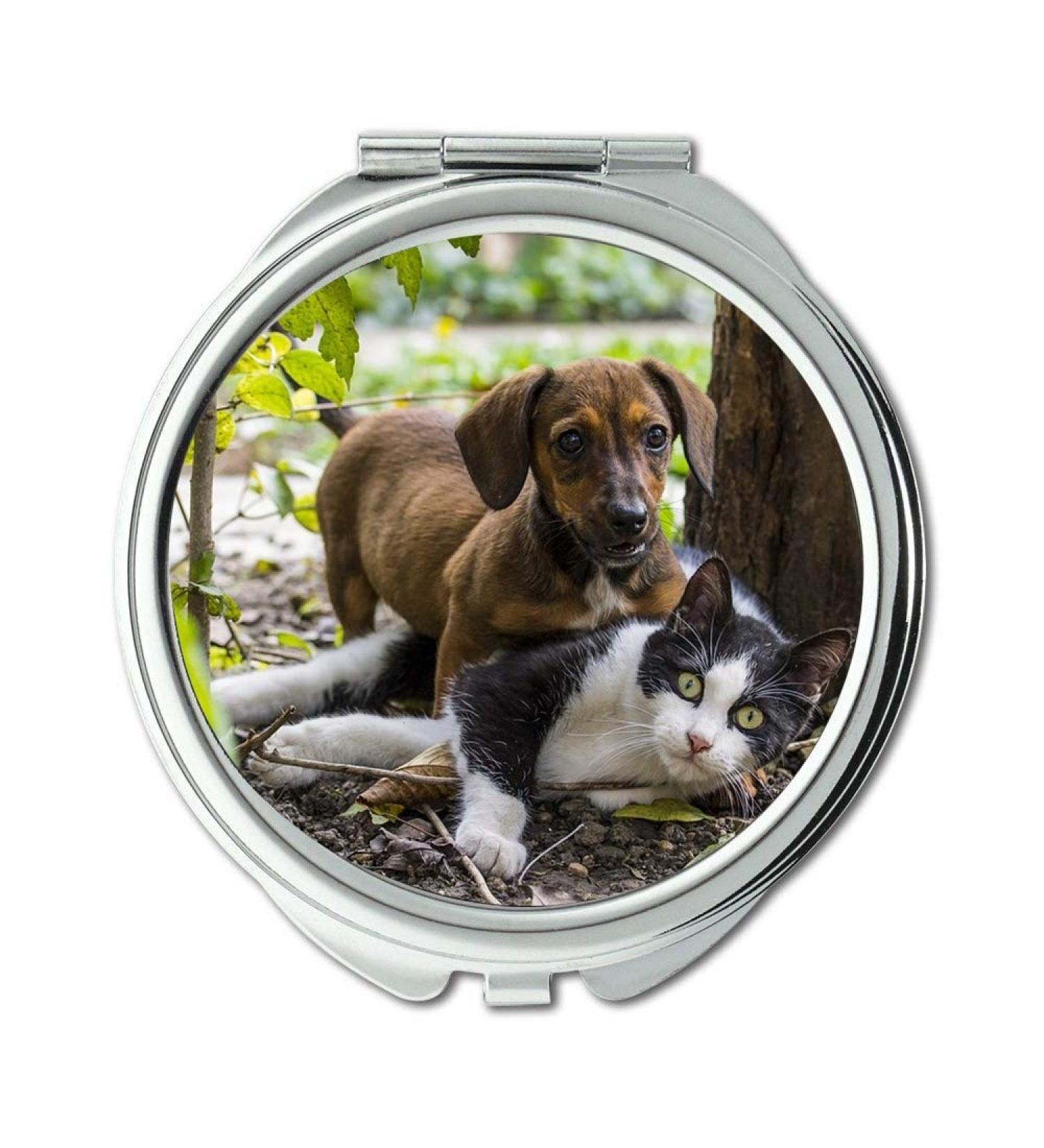 YENDOSTEEN Mirror Compact Mirror Dog Cat Dog - Cat Friendship Pets Game Dachshund Pocket Mirror portable mirror - Buy Online on GoSupps.com