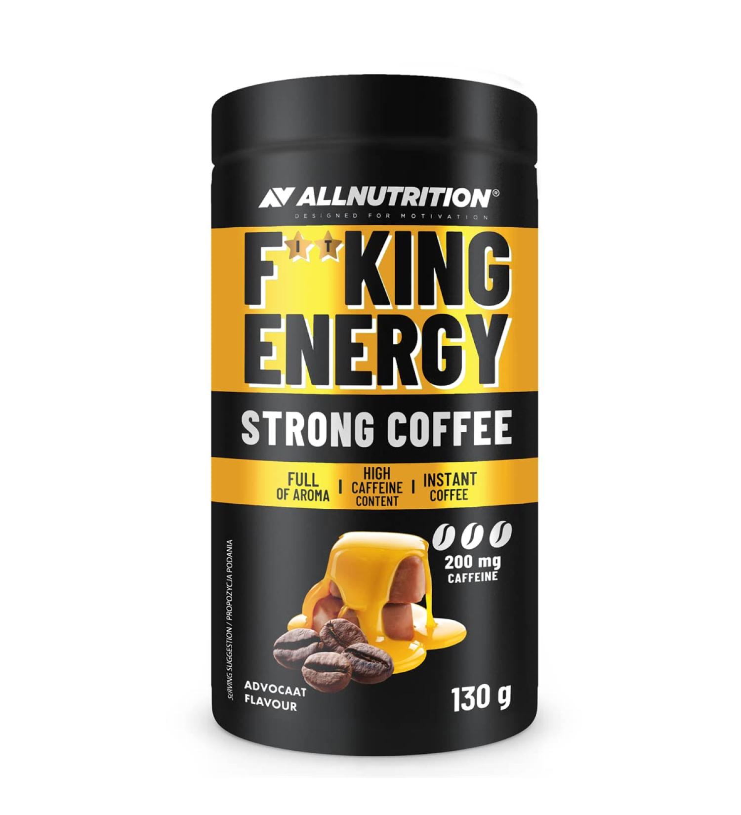 ALLNUTRITION Fitking Energy Strong Coffee - Instant Coffee - High Caffeine Content - Flavored Coffee - Daily Energy Boost - Very Aromatic - 130 g - Avocado - Buy Online on GoSupps.com