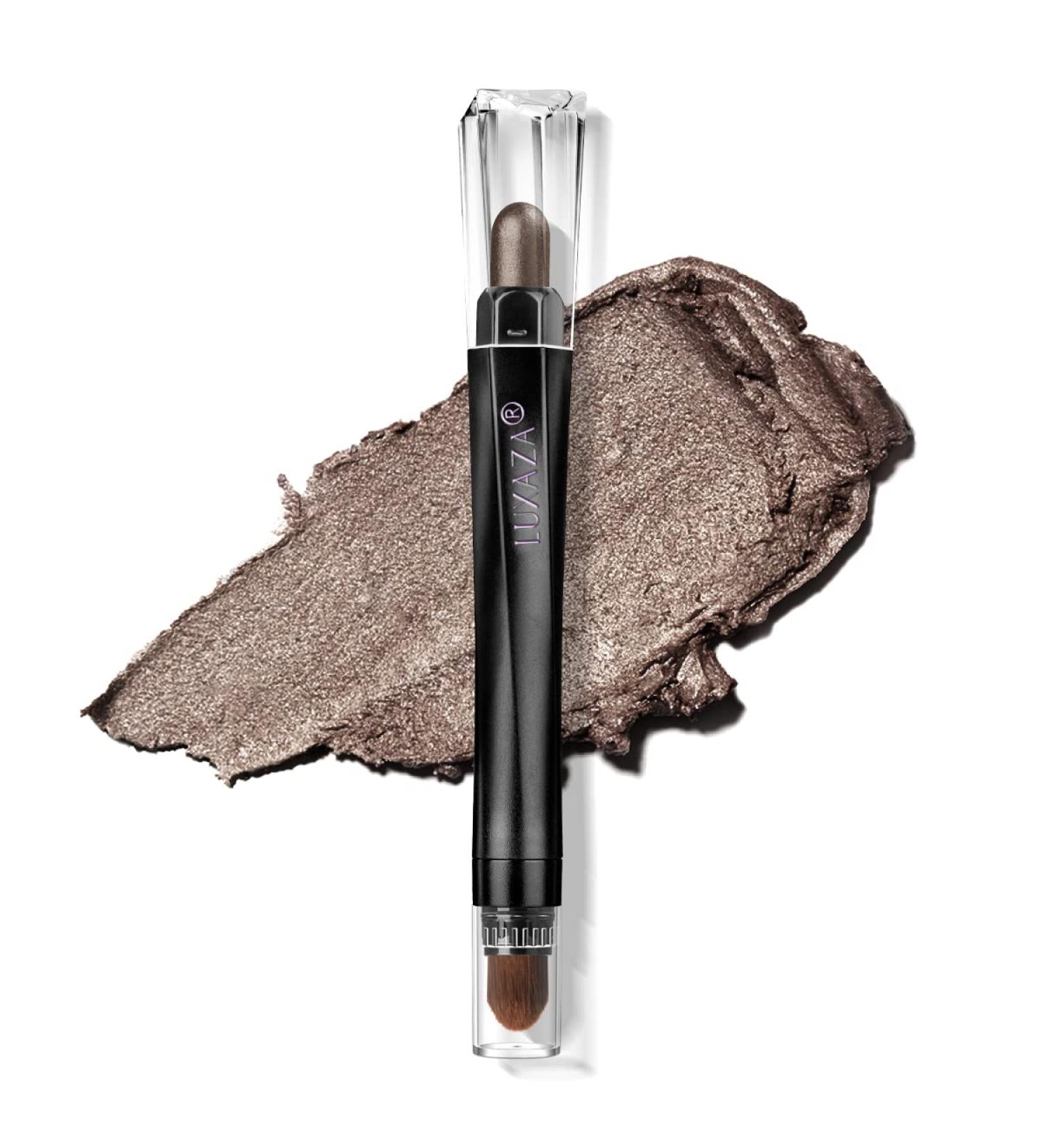 LUXAZA Cream Eyeshadow Stick with Blending Brush - Waterproof & Long Lasting Hypoallergenic Eye Brightener in Shimmer 128 - Buy Online on GoSupps.com