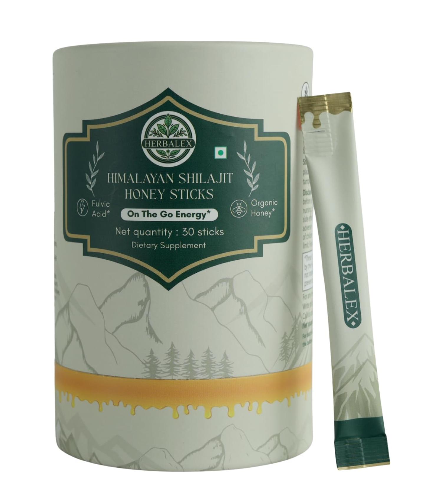 Himalayan Shilajit Sticks with Natural Honey & Saffron | 30 Sachets | 75%+ Fulvic Acid 85+ Trace Minerals | Energy & Vitality Booster for Men & Women | Easy to Consume Immunity & Stamina Support - Buy Online on GoSupps.com