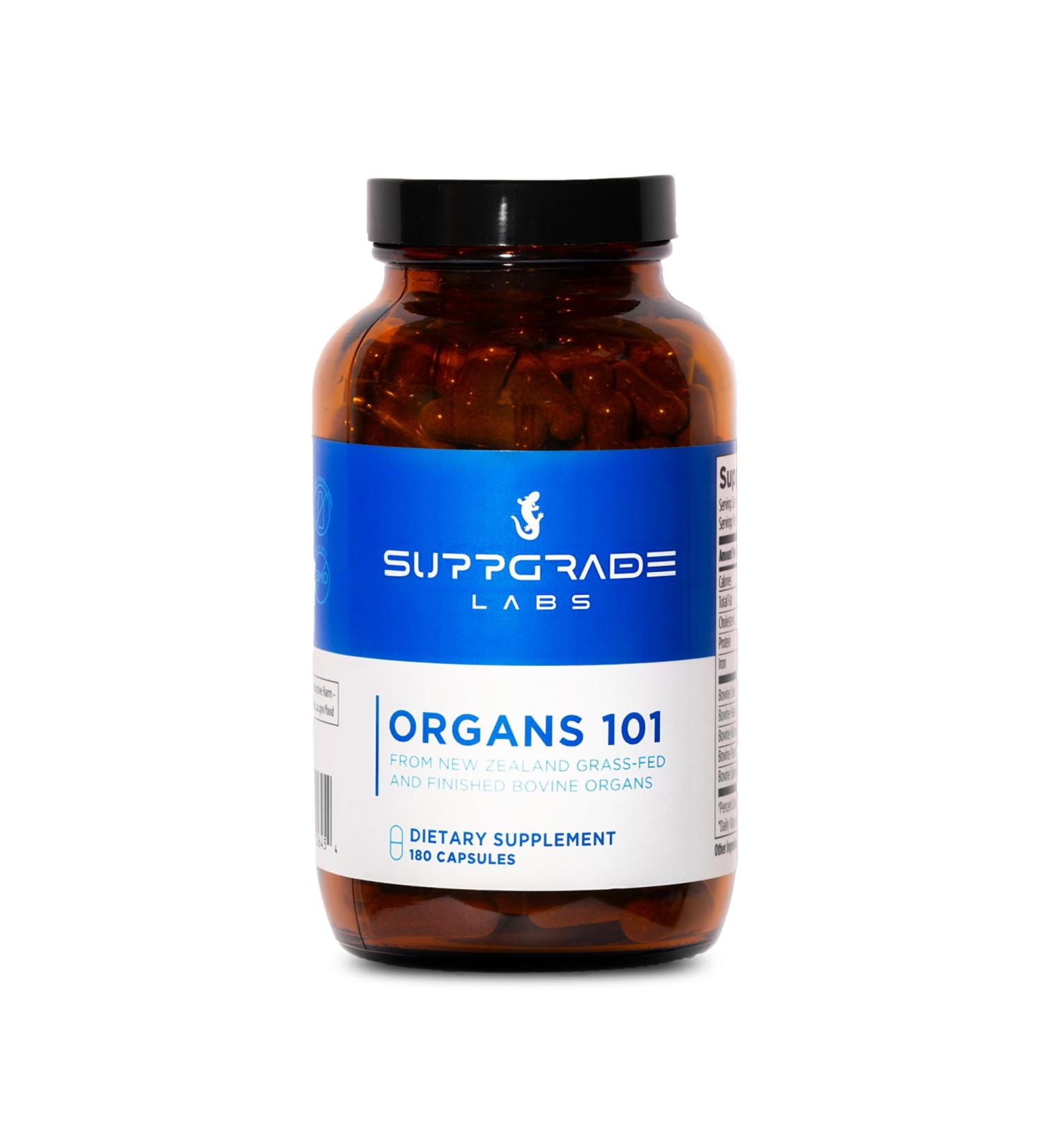 Suppgrade Labs Organs 101 by Dave Asprey | Daily Vital Nutrient Support | 100% Grass-Fed Beef Organs Supplement | Freeze-Dried Liver Heart Kidney Pancreas and Spleen | Non-GMO | 30 Day Supply - Buy Online on GoSupps.com