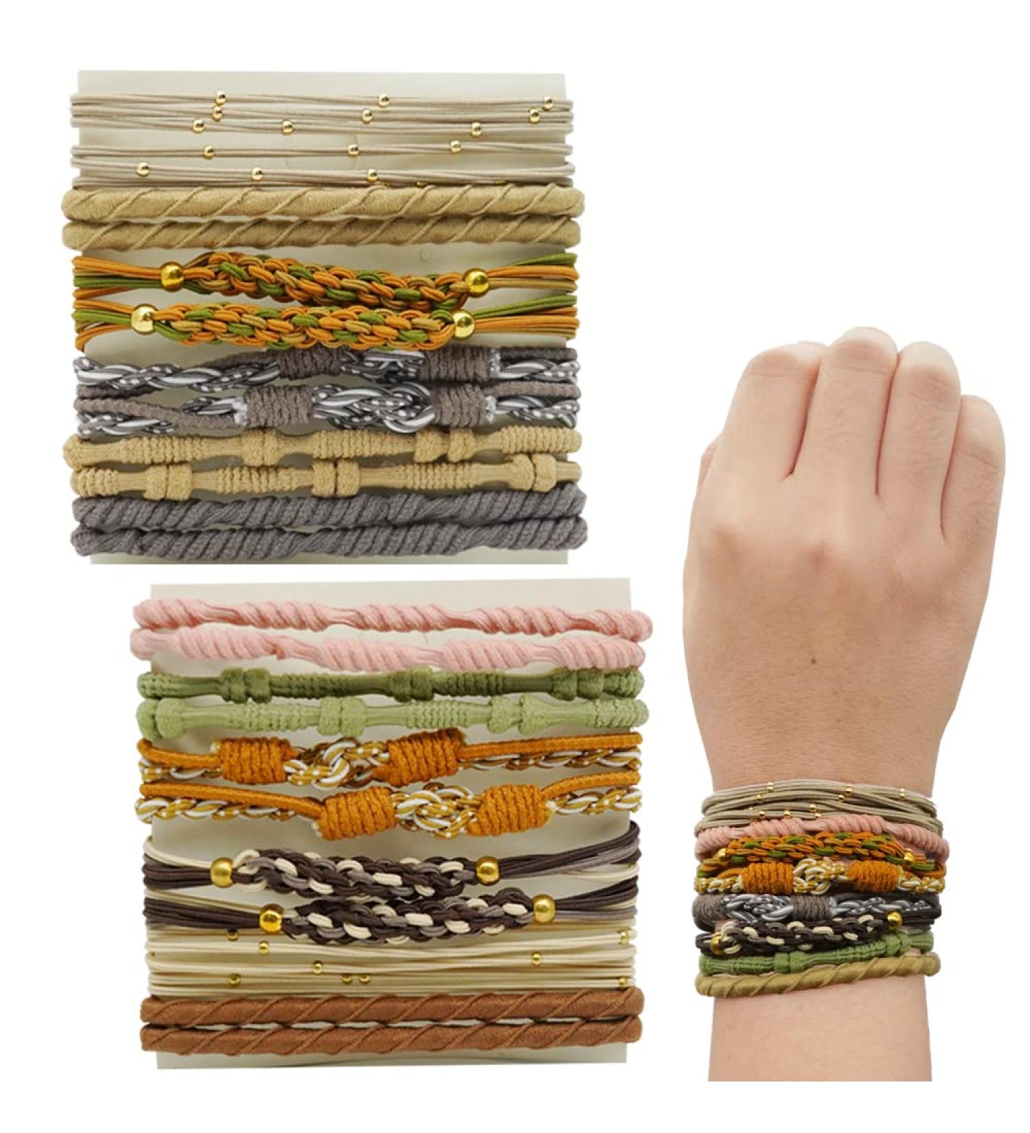BAISDY 24Pcs Boho Hair Ties Bracelets for Women - No Damage Hair Elastics for All Hair Types - Buy Online on GoSupps.com