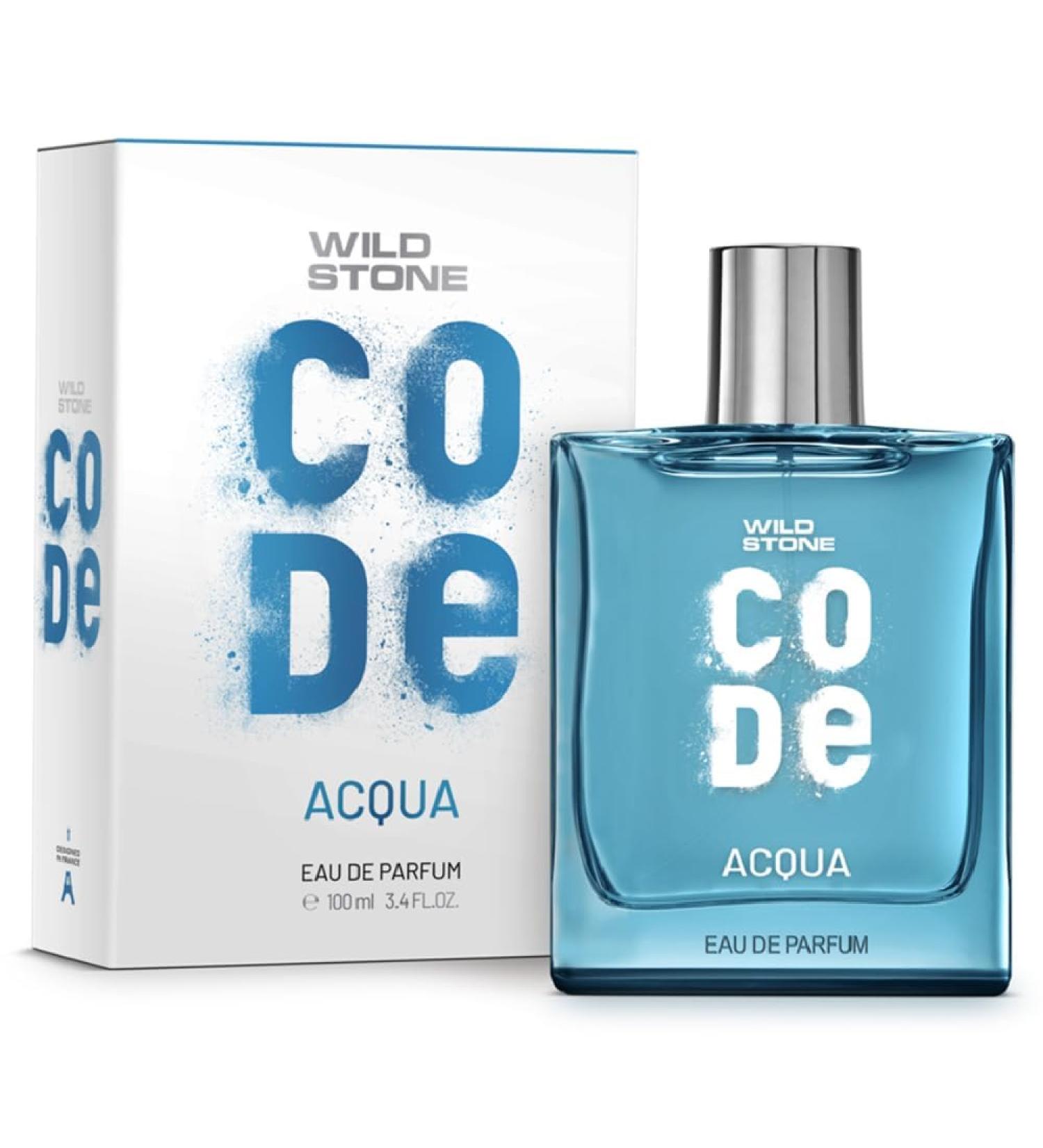 Wi'ld St'one CODE Acqua Eau De Parfum for Men 100ml|Luxury Long Lasting Fragrance|Fresh Sparkling & Energising Premium Perfume for Men - Buy Online on GoSupps.com
