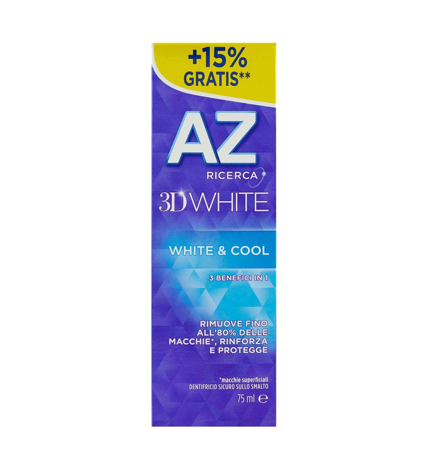 Shop AZ 3D White & Cool Toothpaste 75ml - Brighten Your Smile | Fast International Shipping - Buy Online on GoSupps.com