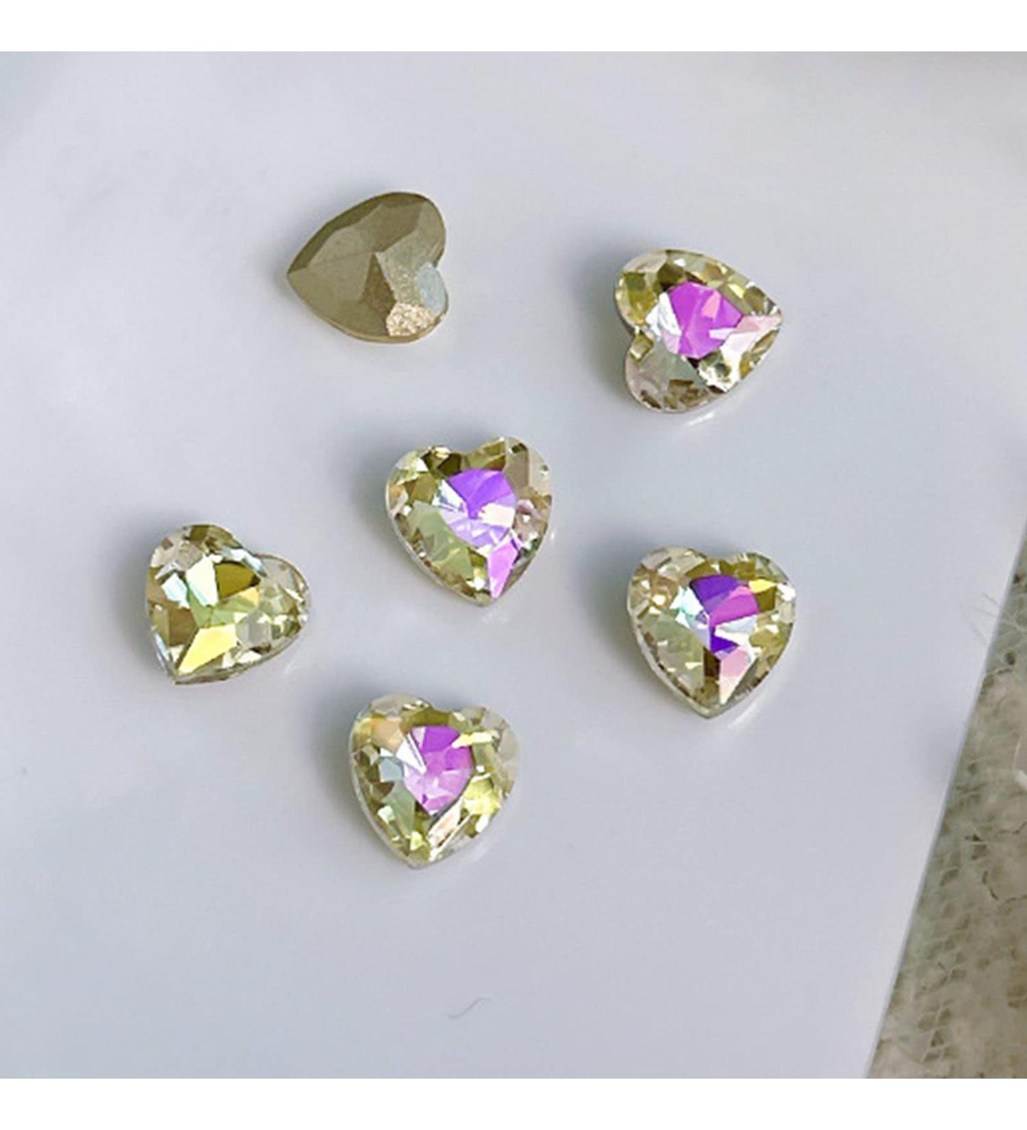 FEIlei 10x Water Droplet Nail Charms Pointed Back Nail Art Charm Heart Nail Rhinestones - Buy Online on GoSupps.com