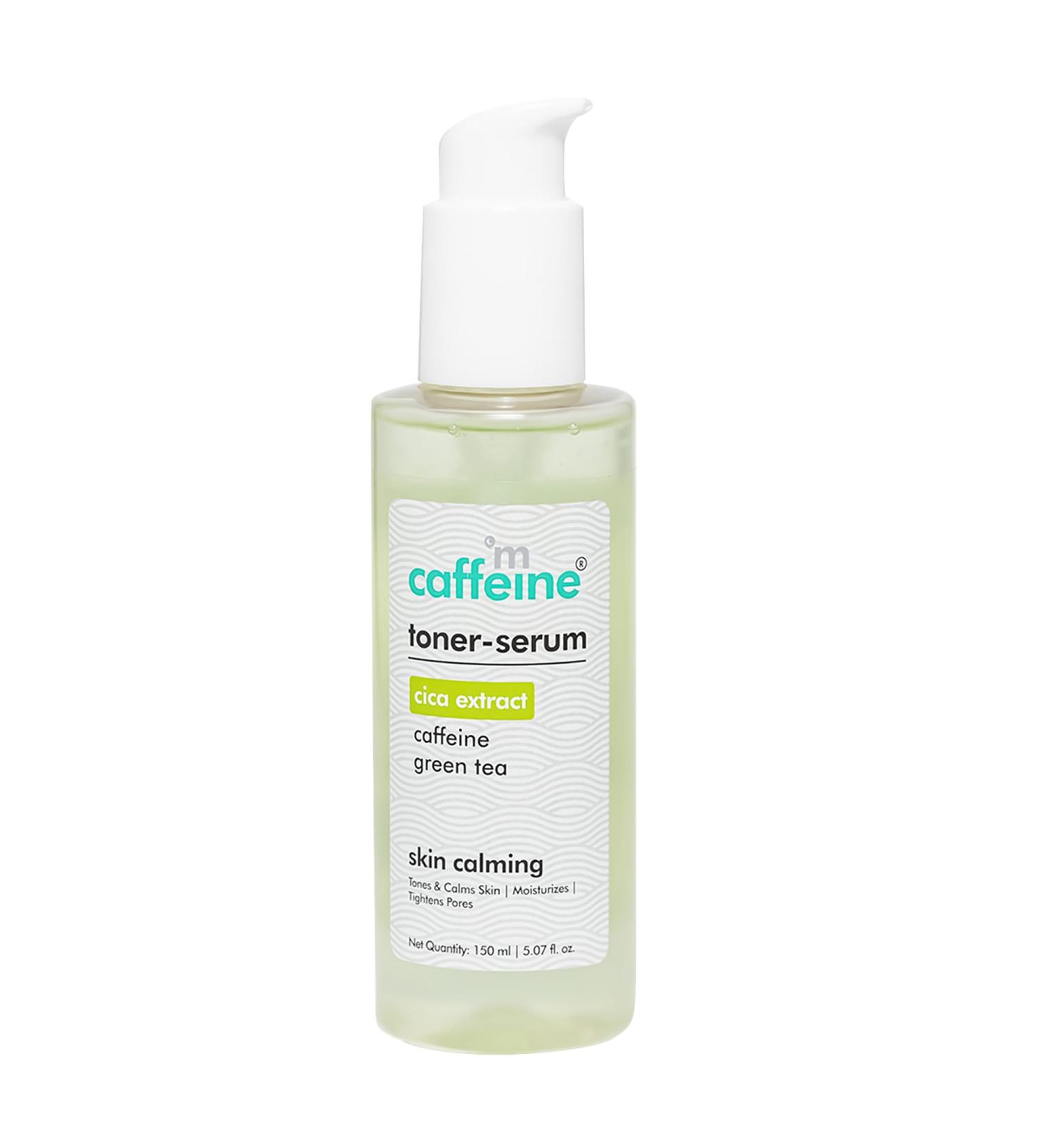 mCaffeine Toner Serum CICA Extracts - Green Tea - Pore Tightening - Soothes and Moisturizes Skin - Reduces Blemishes Removes Excess Oils - 150 ml - Buy Online on GoSupps.com