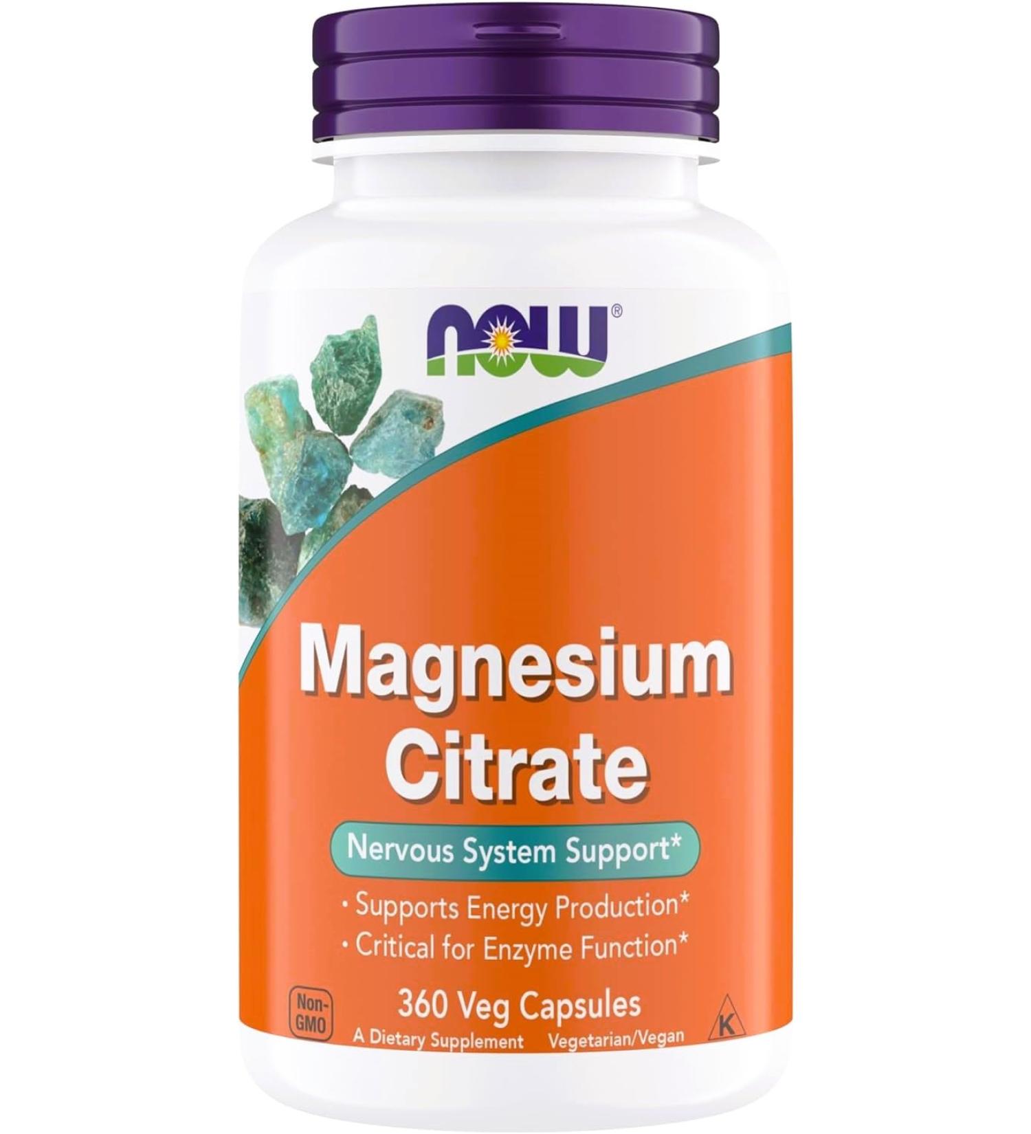 Now Supplements Magnesium Citrate Enzyme Function* Nervous System Support* Critical for Enzyme Function* Gluten Free Vegan Kosher Non-GMO 360 Vegetarian Capsules (1) 360 Count (Pack of 1) - Buy Online on GoSupps.com