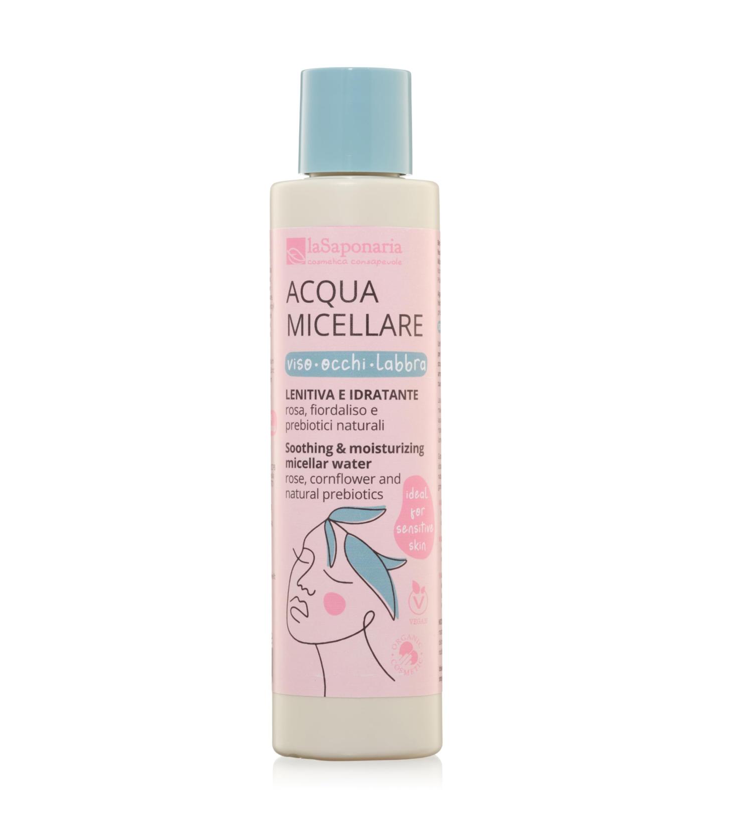 La Saponaria Micellar Water Cleansing Make-Up Remover Hyaluronic Acid Anti-Redness Calendula Prebiotics Dermatologically Tested Natural Vegan Cruelty-Free Bio Plastic Organic 200ml - Buy Online on GoSupps.com