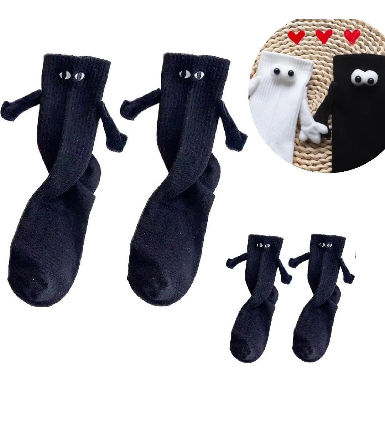 ASNN Couple Socks: 3D Doll Magnetic Suction Unisex 2PCS Large Black-b - Buy Online on GoSupps.com