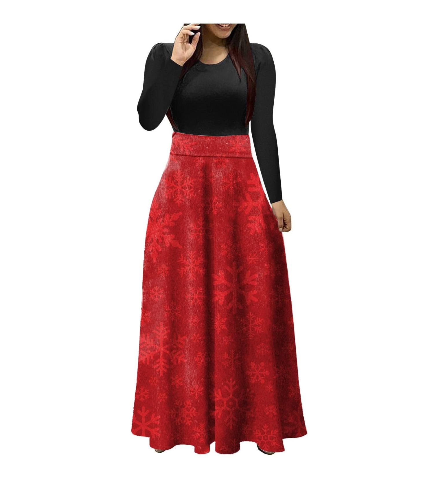 Hanxiulin Women's Christmas Dress - Long Sleeve Sweater Dress & Festive Party Costume - Buy Online on GoSupps.com