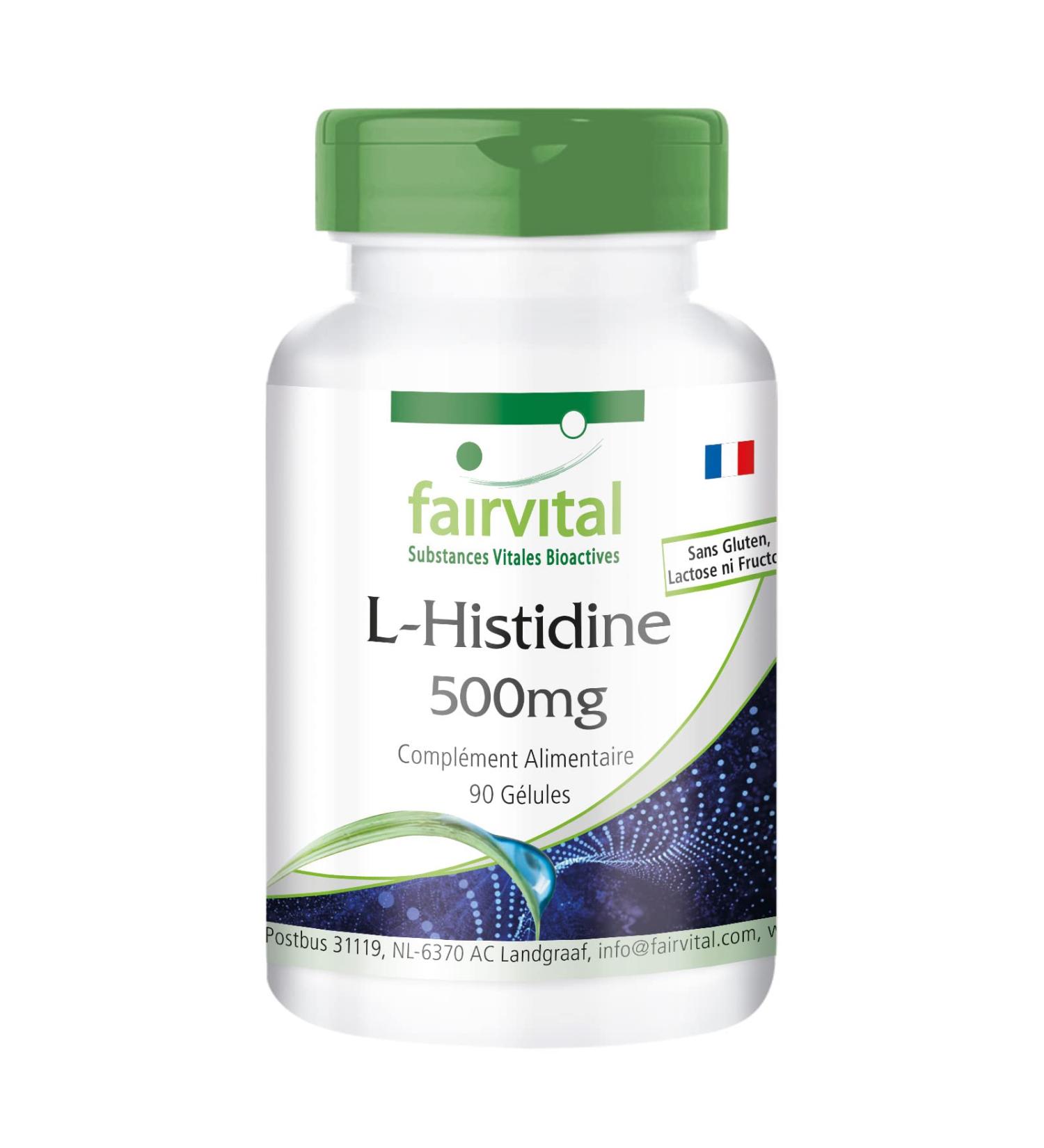 Fairvital | L-Histidine 500mg - VEGAN - High dosed - Amino acid - 90 capsules - Buy Online on GoSupps.com