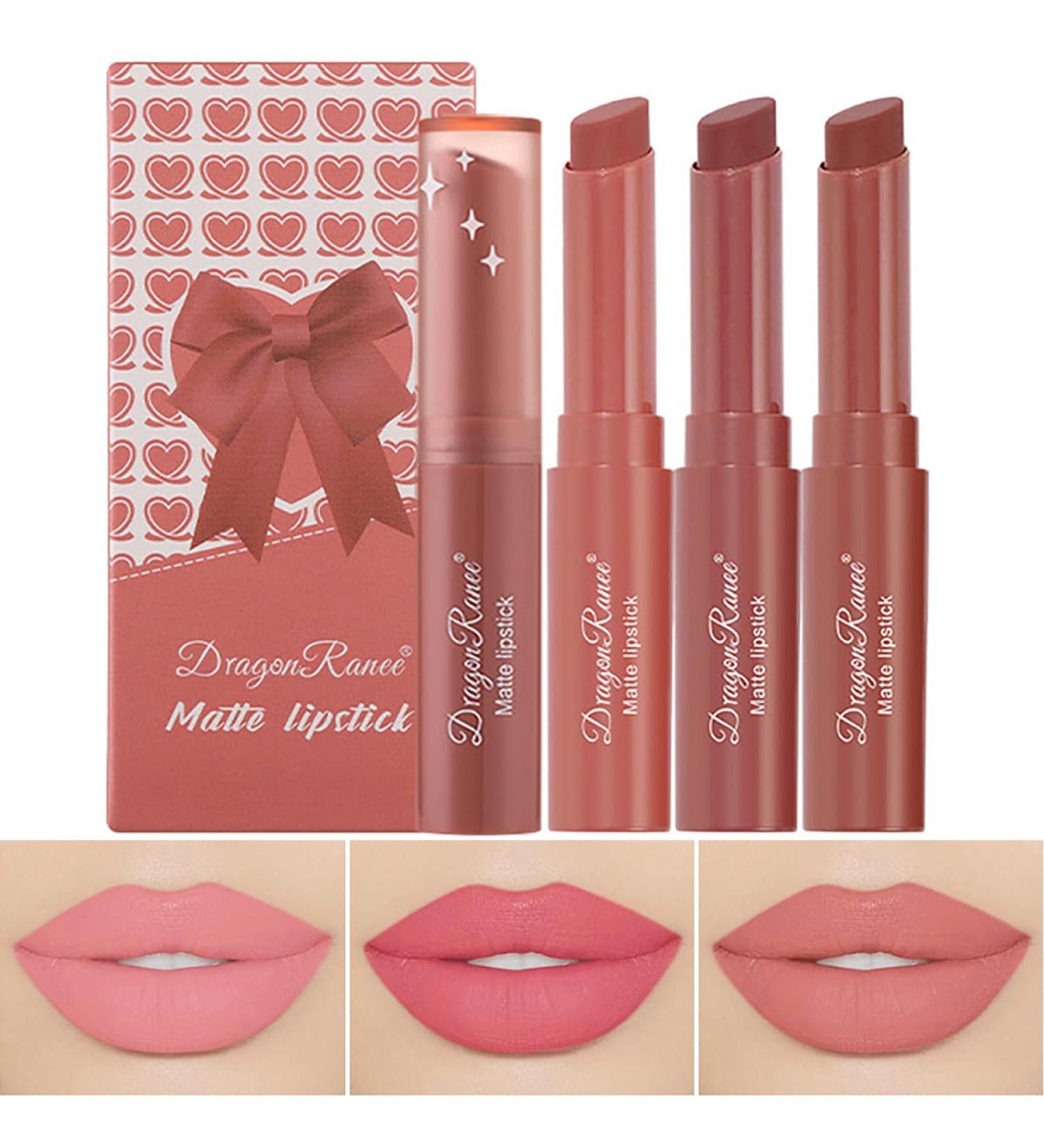 Shop 3 Colors Red Tube Lipstick Set - Long Lasting Waterproof Moisturizing Velvet Formula | International Shipping Available - Buy Online on GoSupps.com