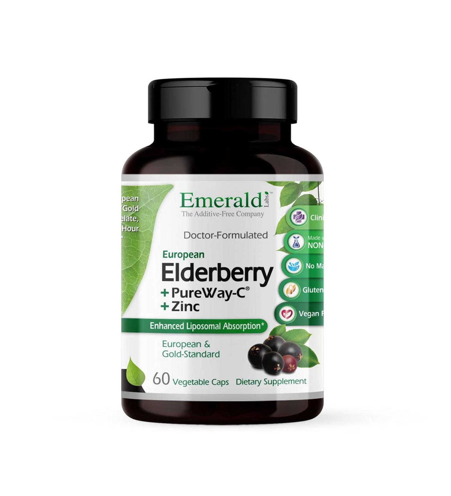 Emerald Laboratories Elderberry + PureWay C + Zinc 60 Vegetable Caps