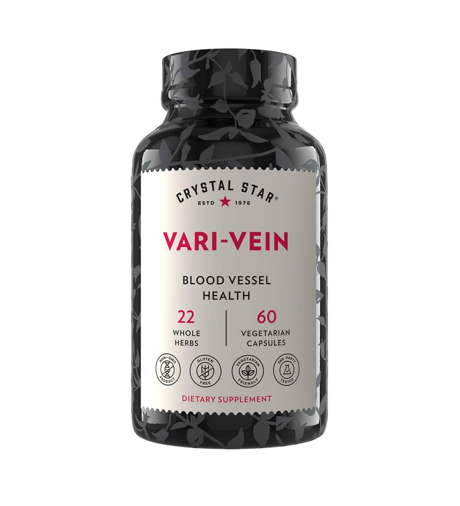 Crystal Star Vari-Vein â€“ 60 Vegetarian Capsules for Healthy Circulation - Buy Online on GoSupps.com