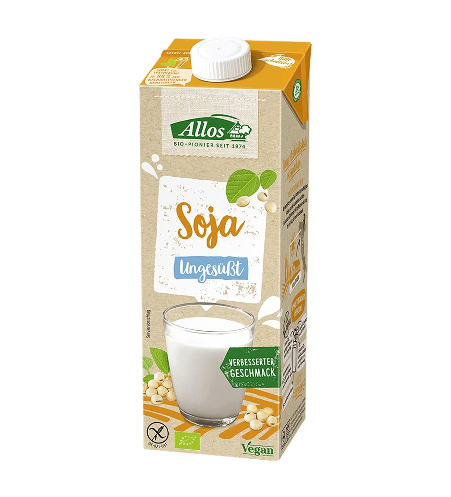 Allos Organic Soya Drink unsweetened 12-pack (12 x 1 L)
