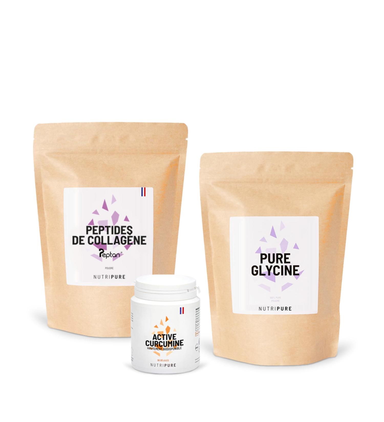 Nutripure | Pack Tendinites | Peptan B 2000 Daltons | Pour les personnes ayant des tendinites passag res ou chroniques | Pure Glycine | Active Curcumine | Made in France - Buy Online on GoSupps.com