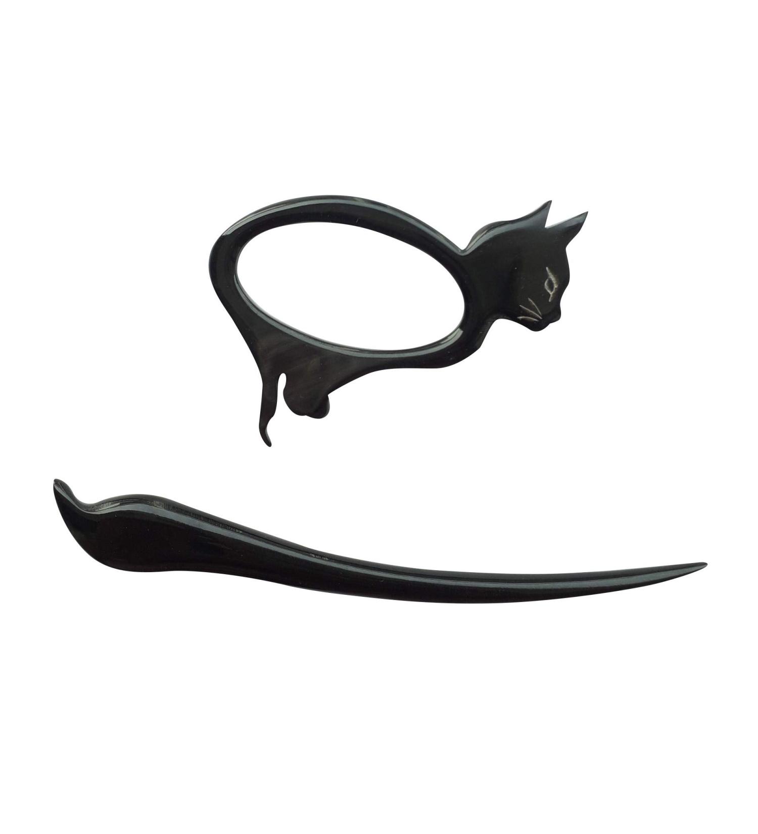 Marycrafts Black Buffalo Horn Scarf Clip & Hair Accessories - Hairpin Hair Stick Cloth Pin - Buy Online on GoSupps.com