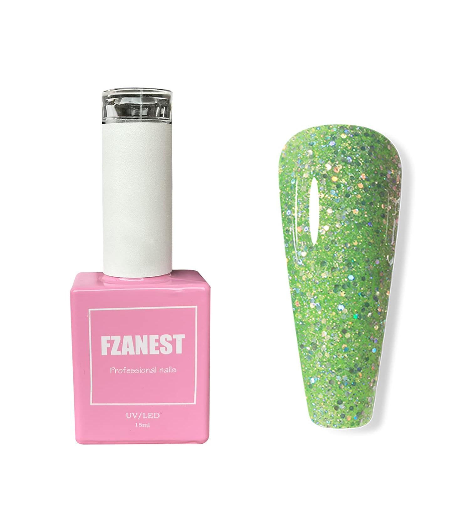 FZANEST Diamond Green Gel Nail Polish | Soak Off LED UV Polish - Buy Online on GoSupps.com