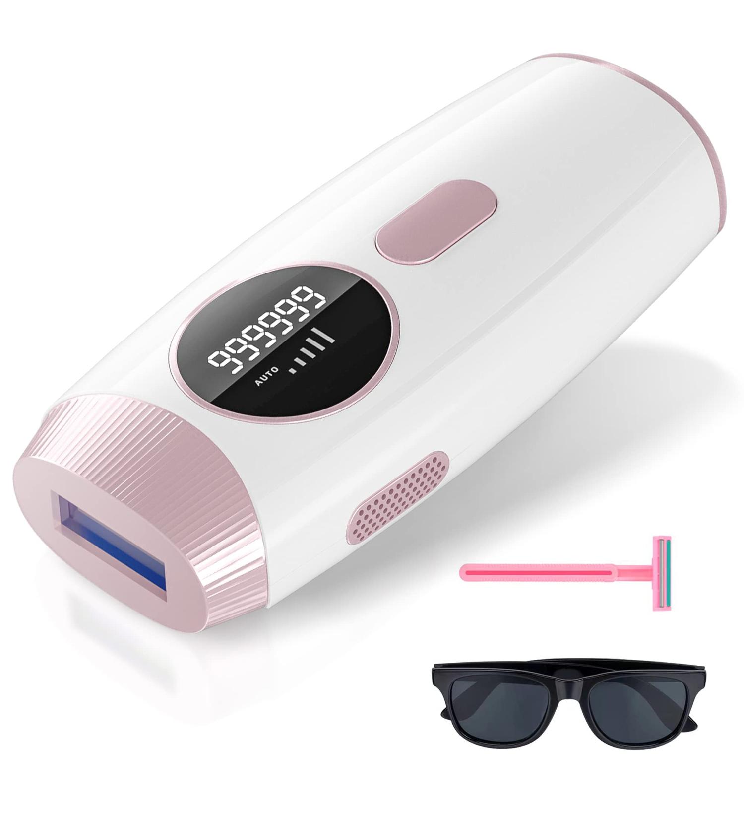 At-Home Laser Hair Removal Device for Women and Men - 999,999 Flashes - Painless, Permanent Hair Remover for Armpits, Back, Legs, Arms, and Face - Buy Online on GoSupps.com