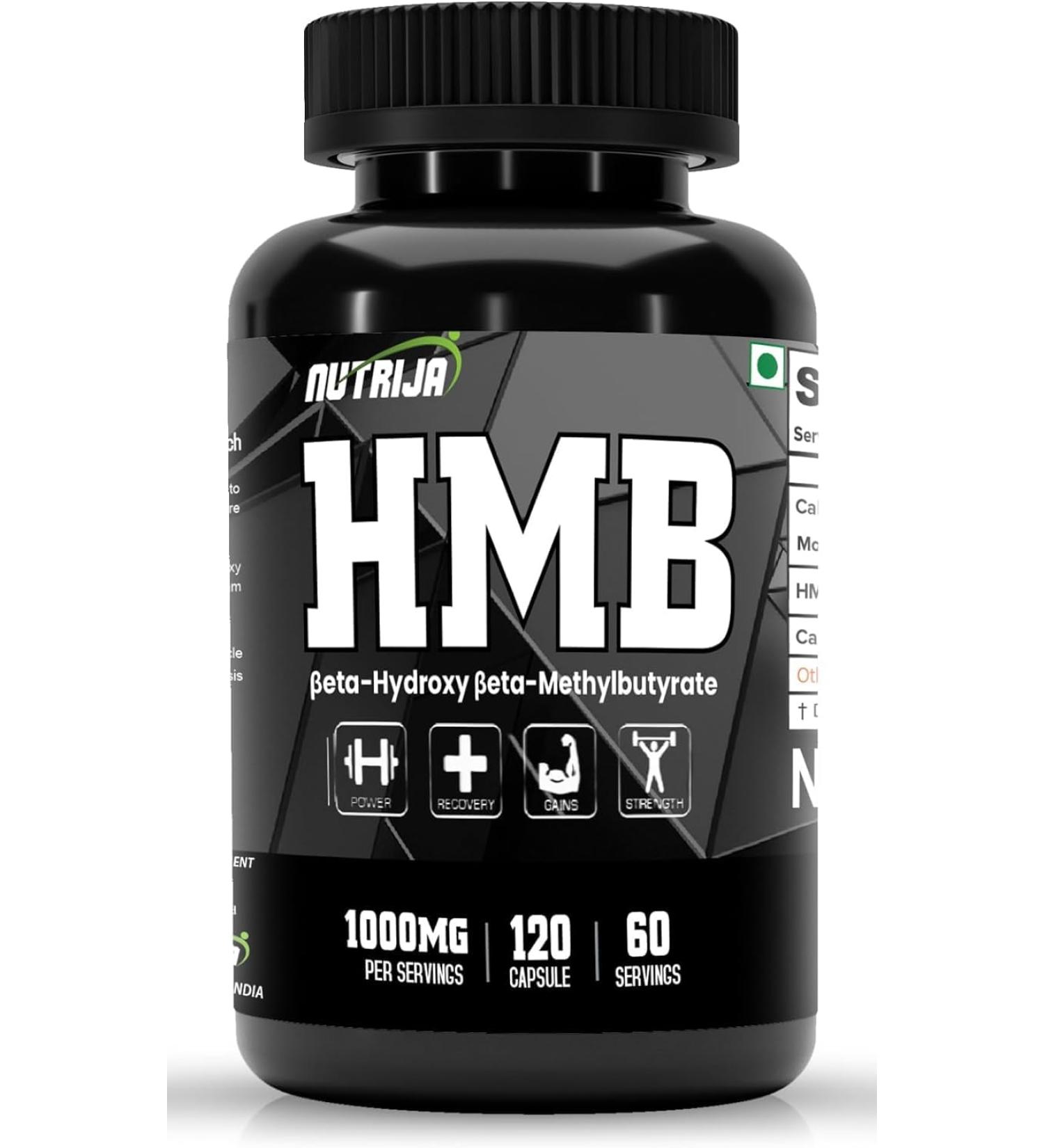 HMB 1000MG Capsules (Beta-Hydroxy Beta-Methylbutyrate) - Pure HMB (120 Capsules) - Buy Online on GoSupps.com