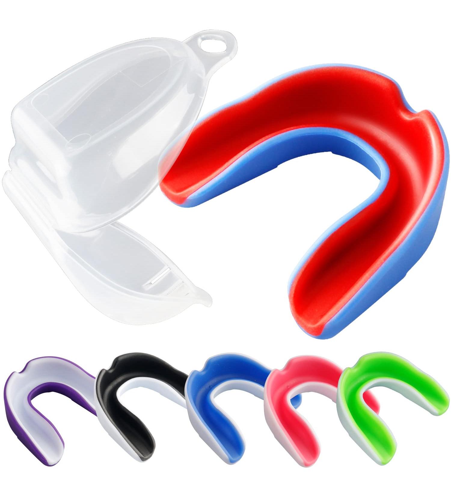 Vanmor 6 Pack Youth Mouth Guard for Kids - Double Colored Teeth Braces with Case - Ideal for Football, Basketball, MMA, and More - Moldable Mouthpiece for Boys and Girls - Buy Online on GoSupps.com